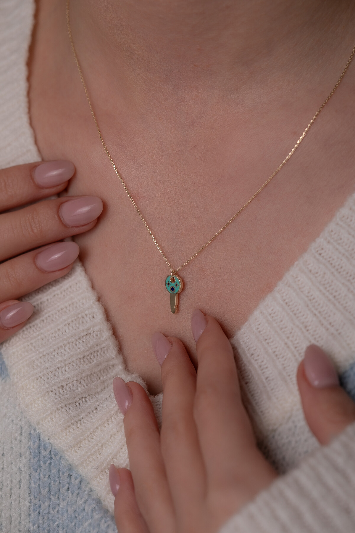 14 Ayar Altın Anahtar Kolye