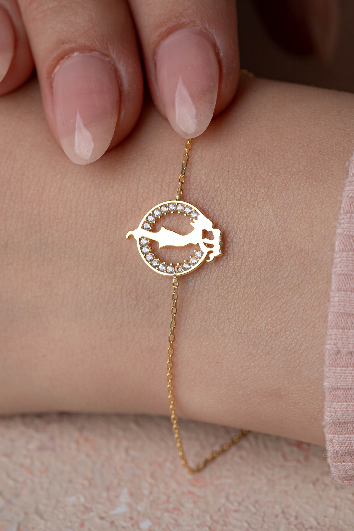 14 Ayar Altın Anne Çocuk Bileklik