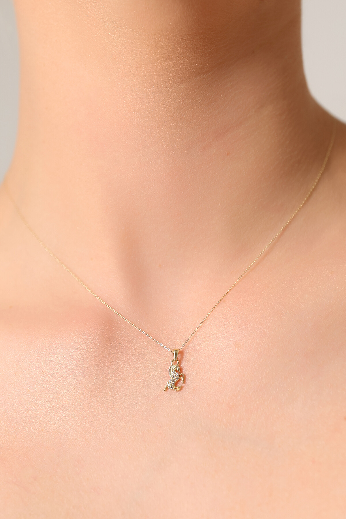 14 Ayar Altın At Kolye