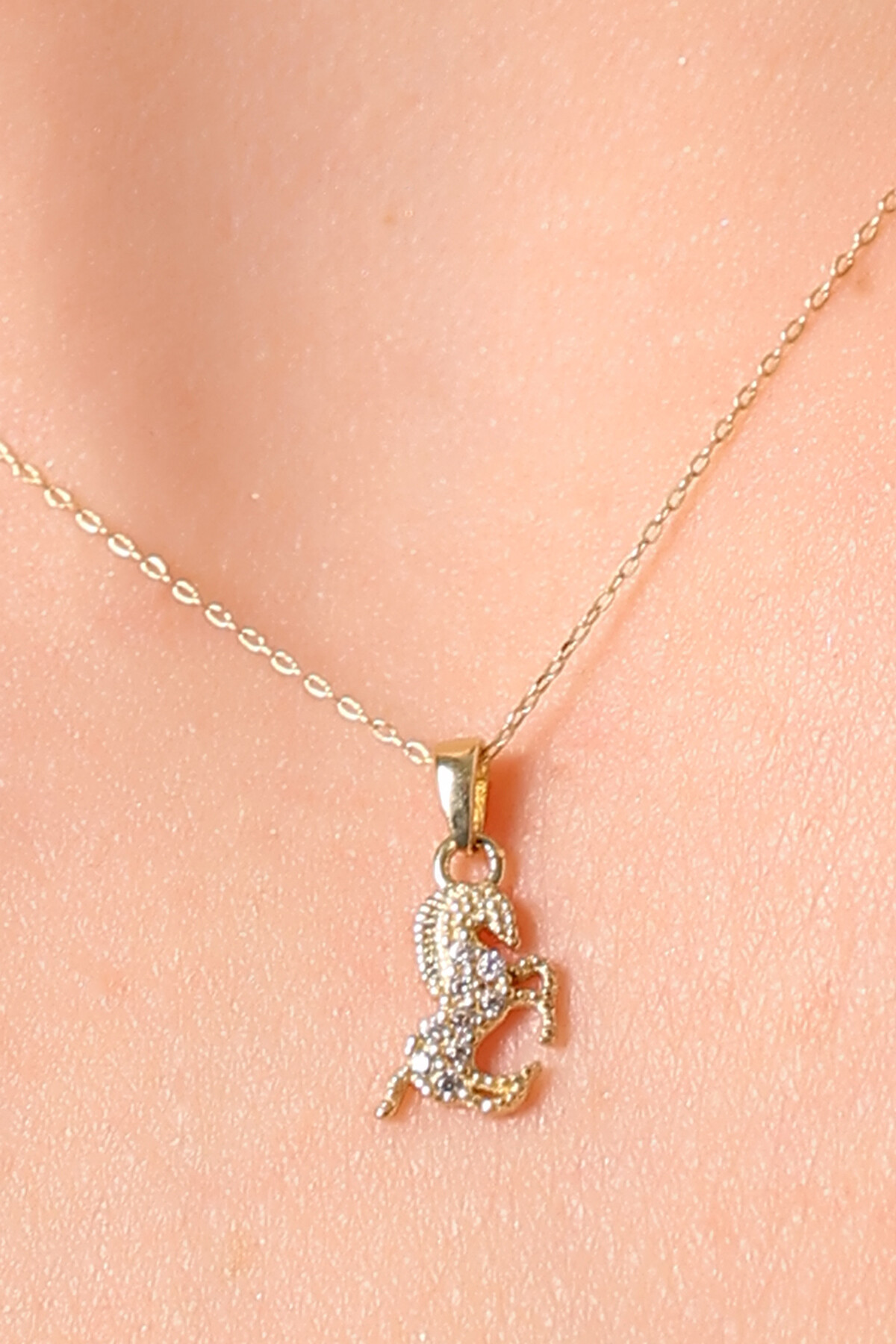 14 Ayar Altın At Kolye