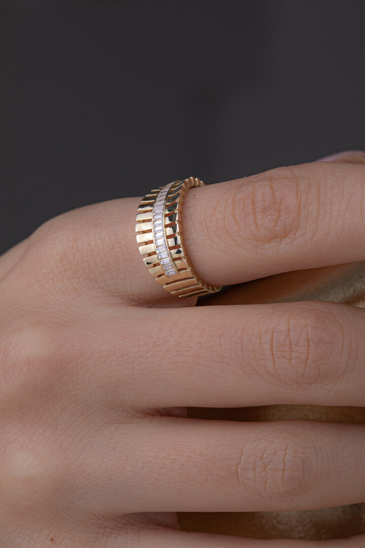 14 Ayar Altın Baget Yüzük