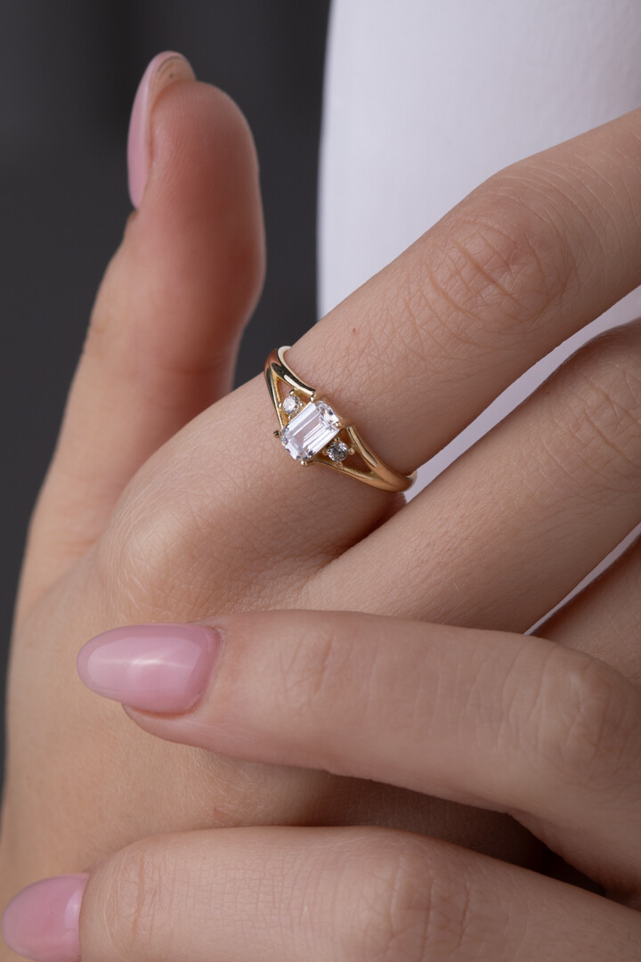 14 Ayar Altın Baget Yüzük