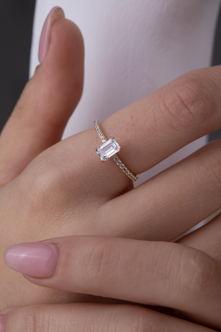 14 Ayar Altın Baget Yüzük