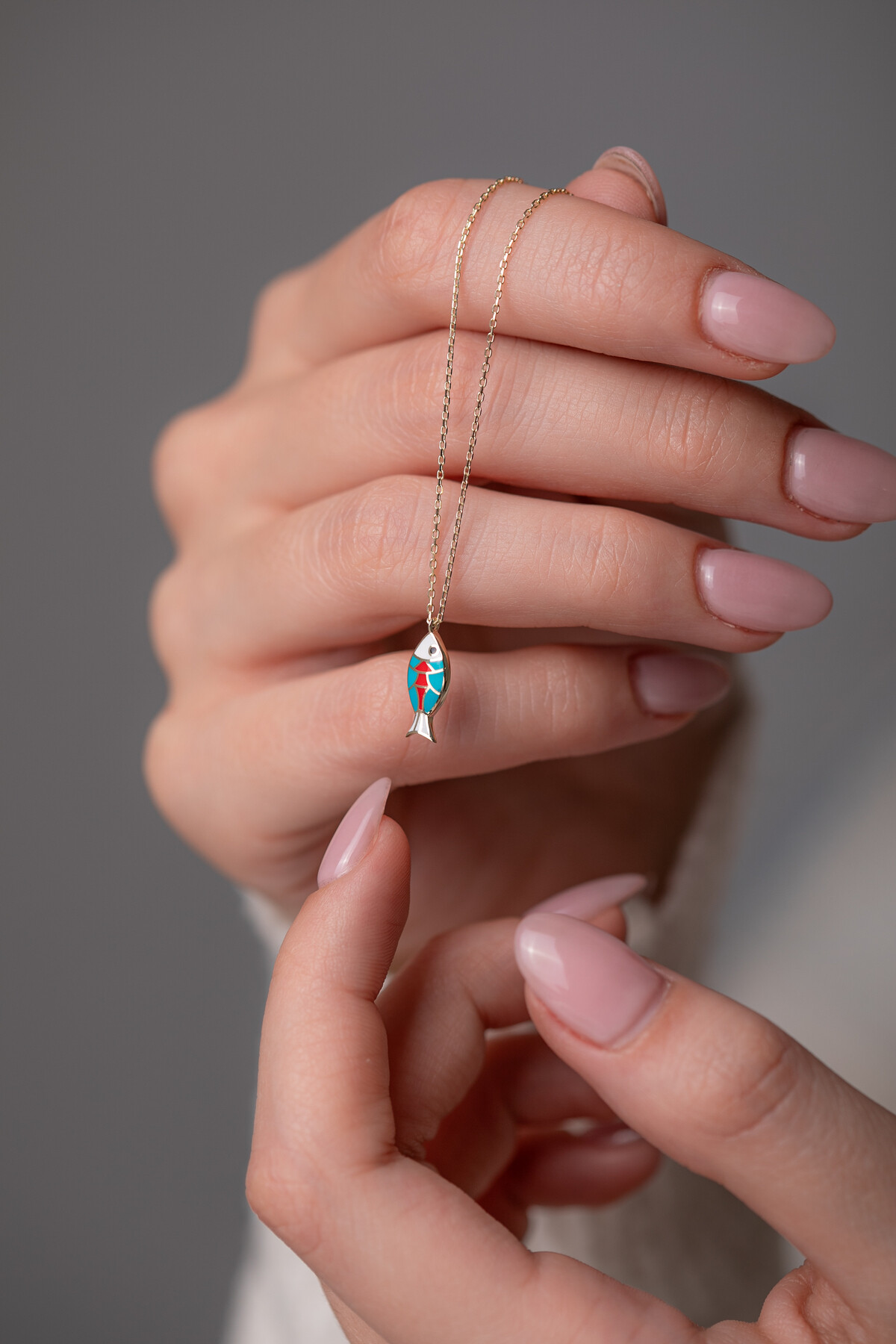 14 Ayar Altın Balık Kolye