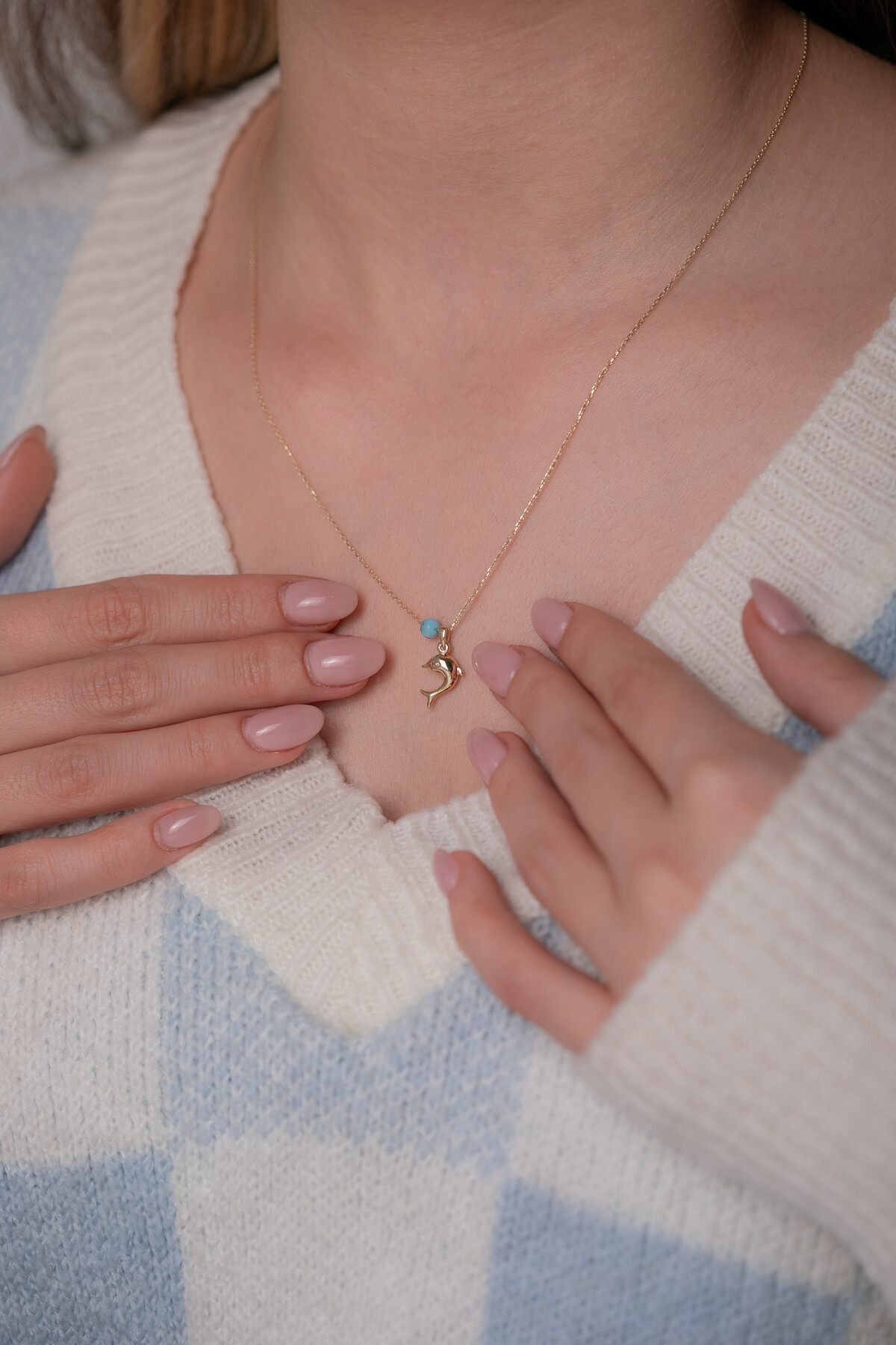 14 Ayar Altın Balık Kolye