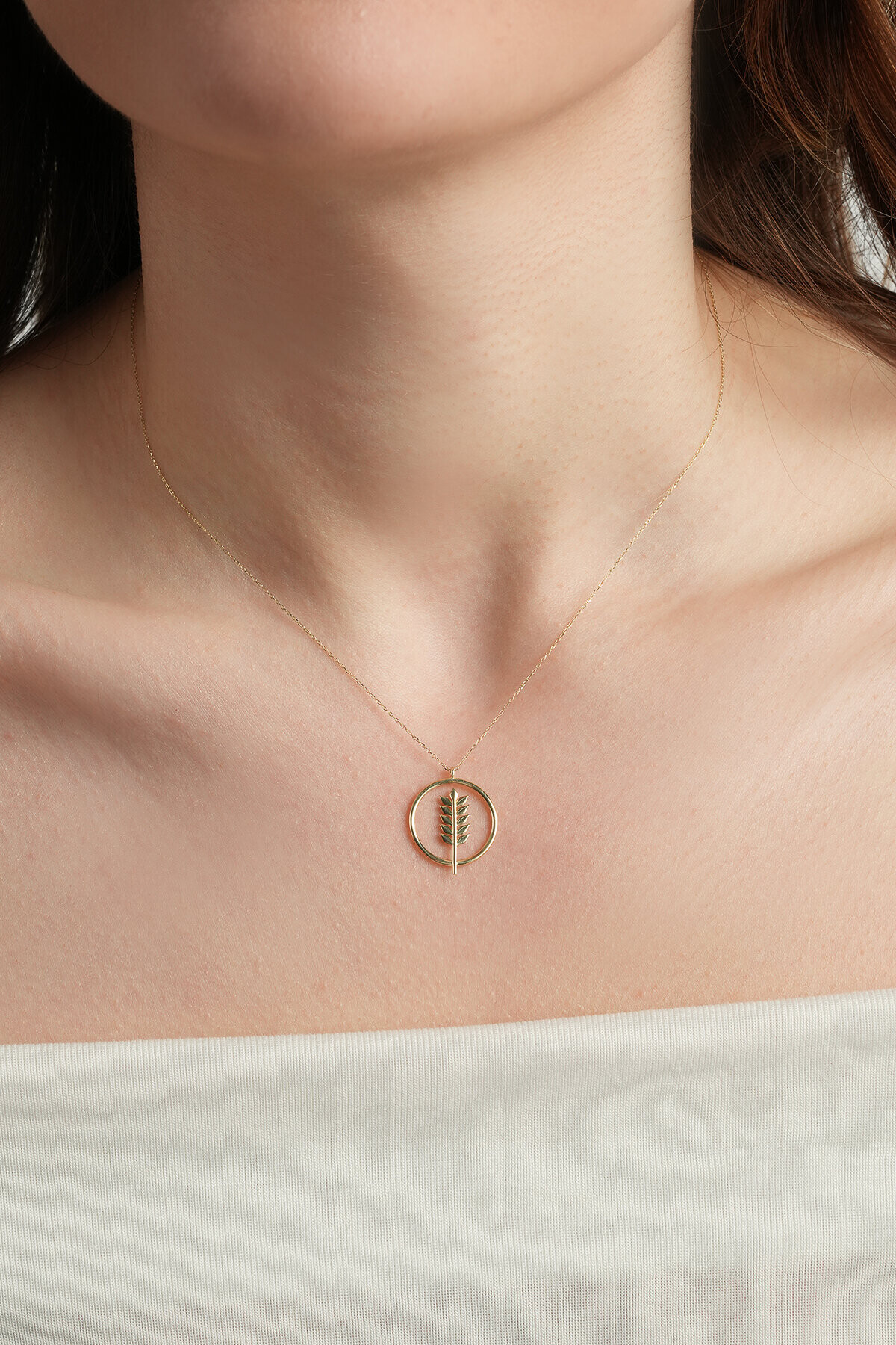 14 Ayar Altın Başak Kolye