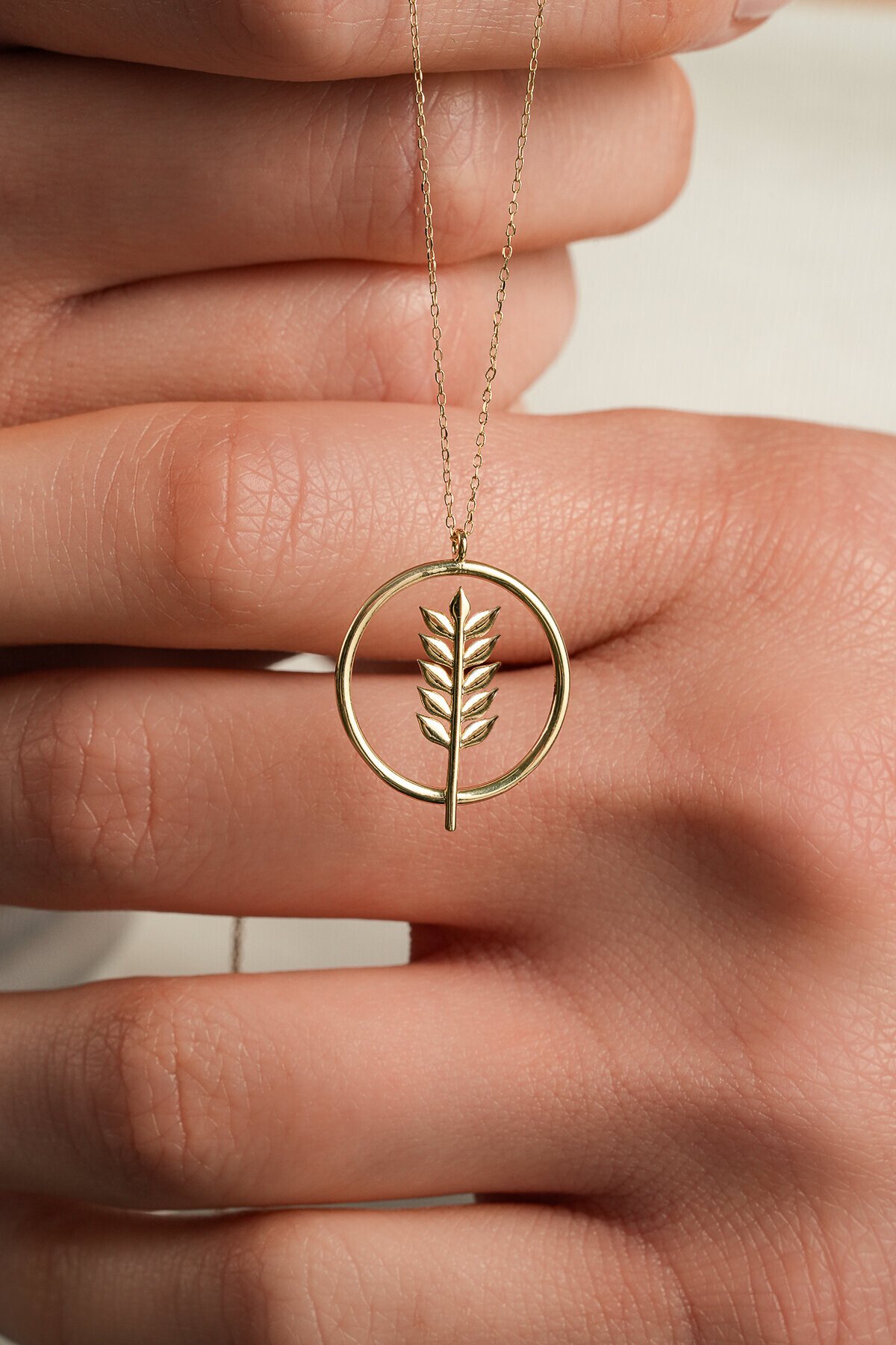 14 Ayar Altın Başak Kolye