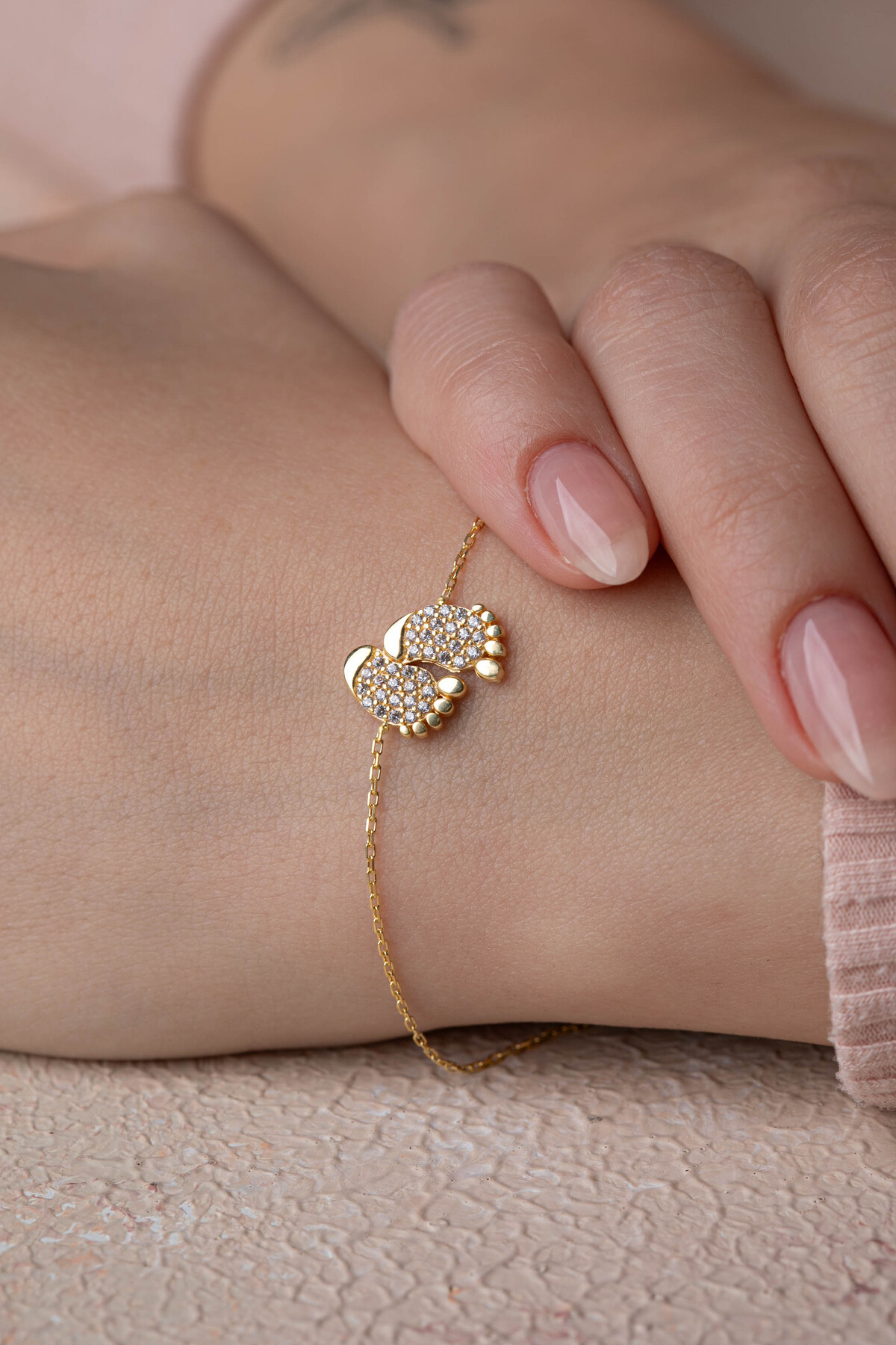 14 Ayar Altın Bebek Ayak Bileklik