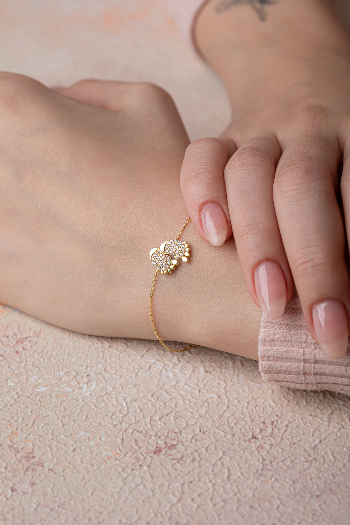 14 Ayar Altın Bebek Ayak Bileklik