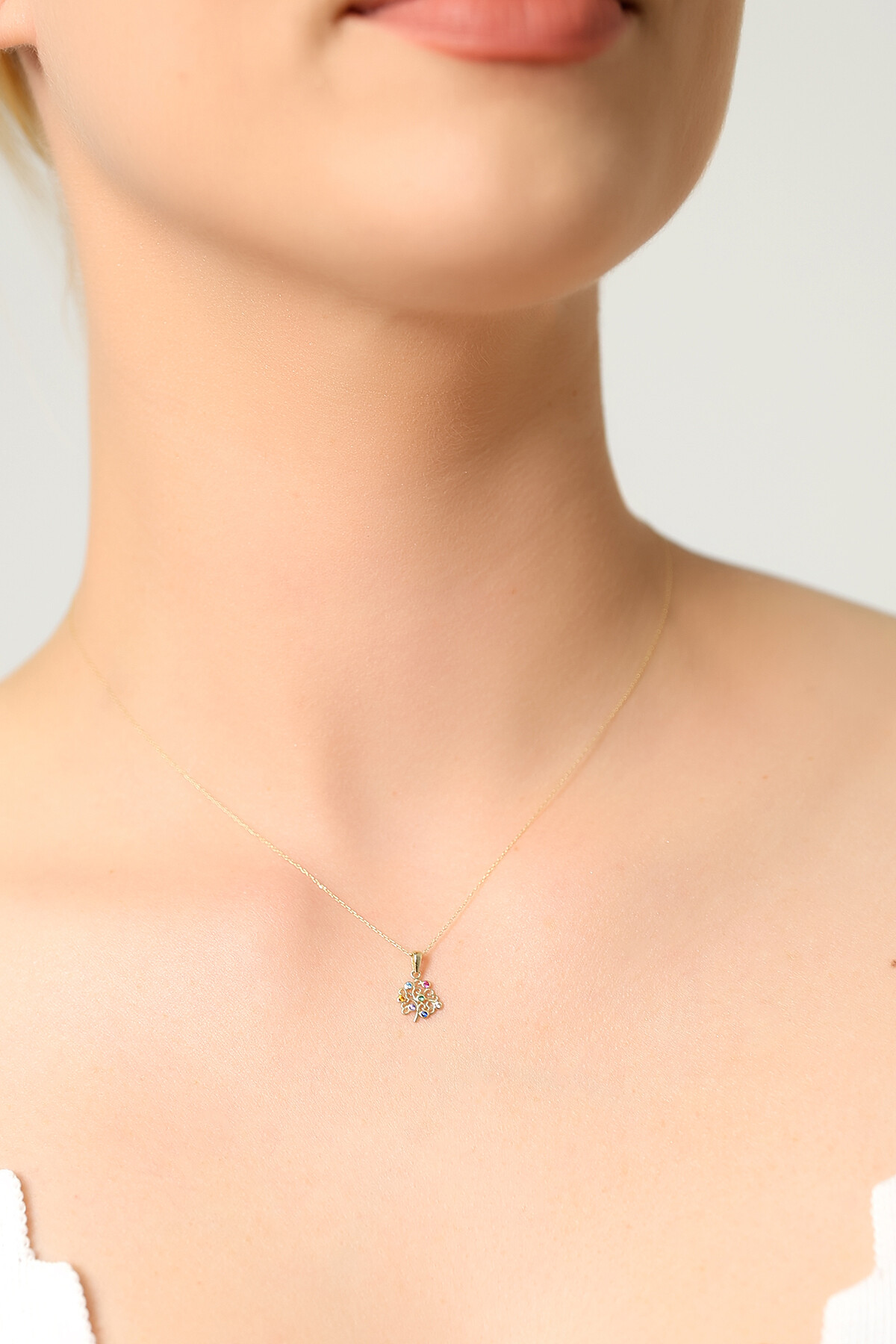 14 Ayar Altın Çiçek Kolye