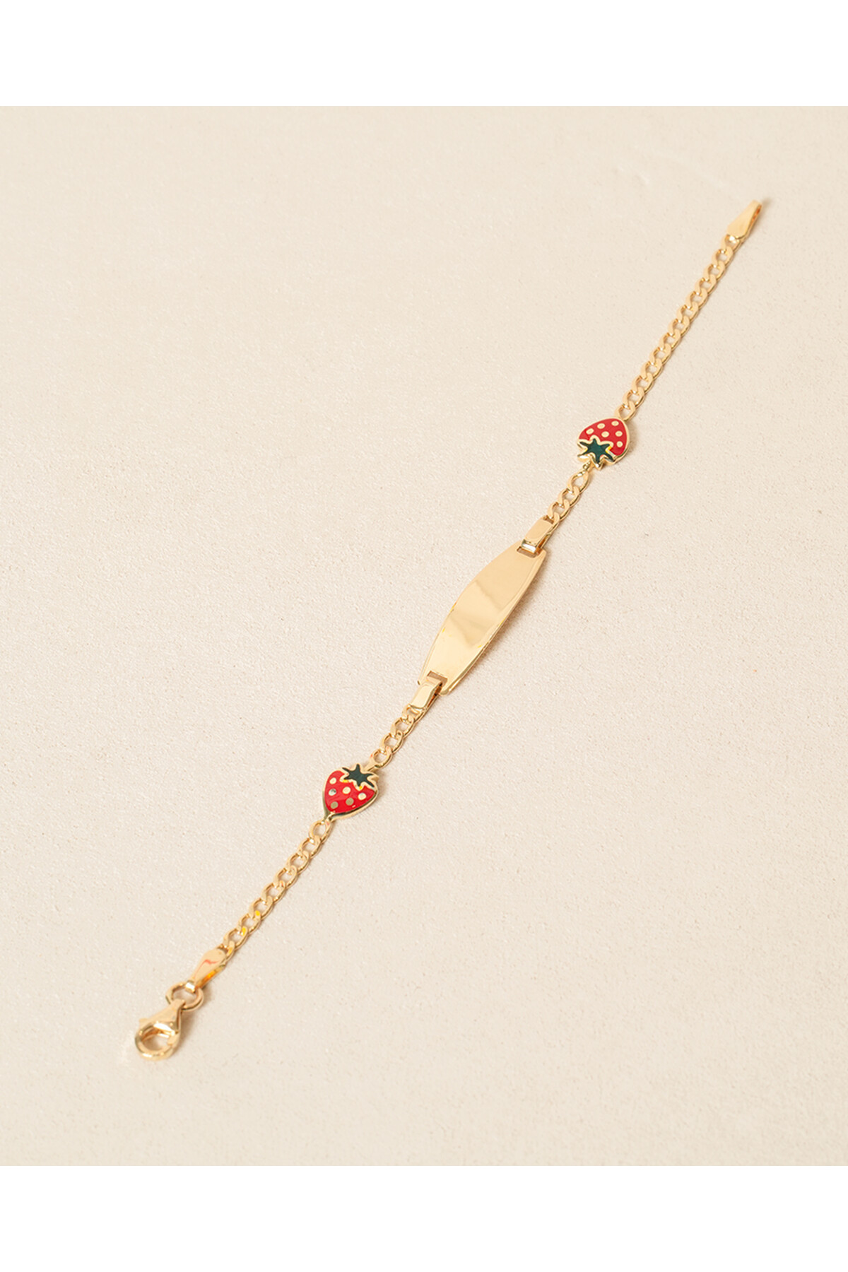 14 Ayar Altın Çilek Figürlü Künye