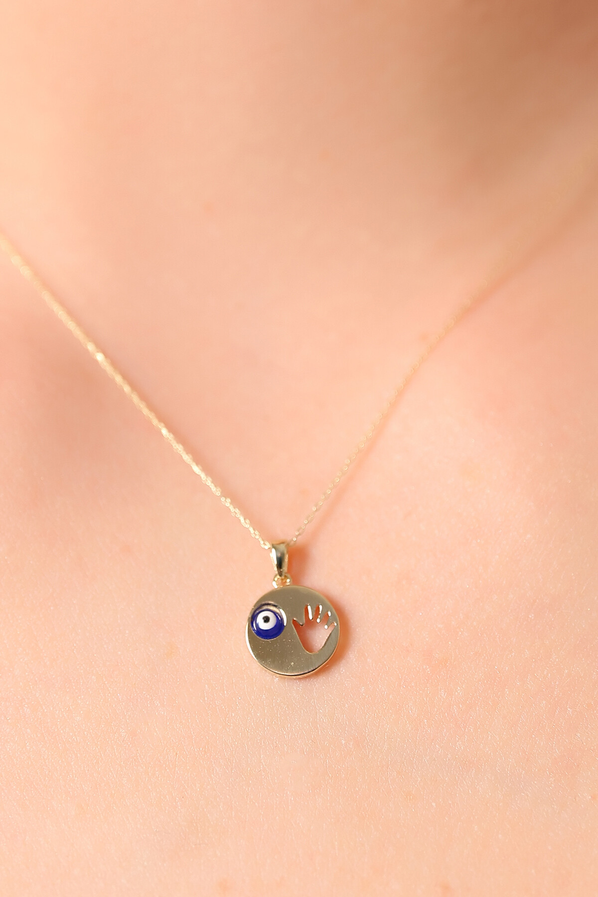 14 Ayar Altın El Kolye