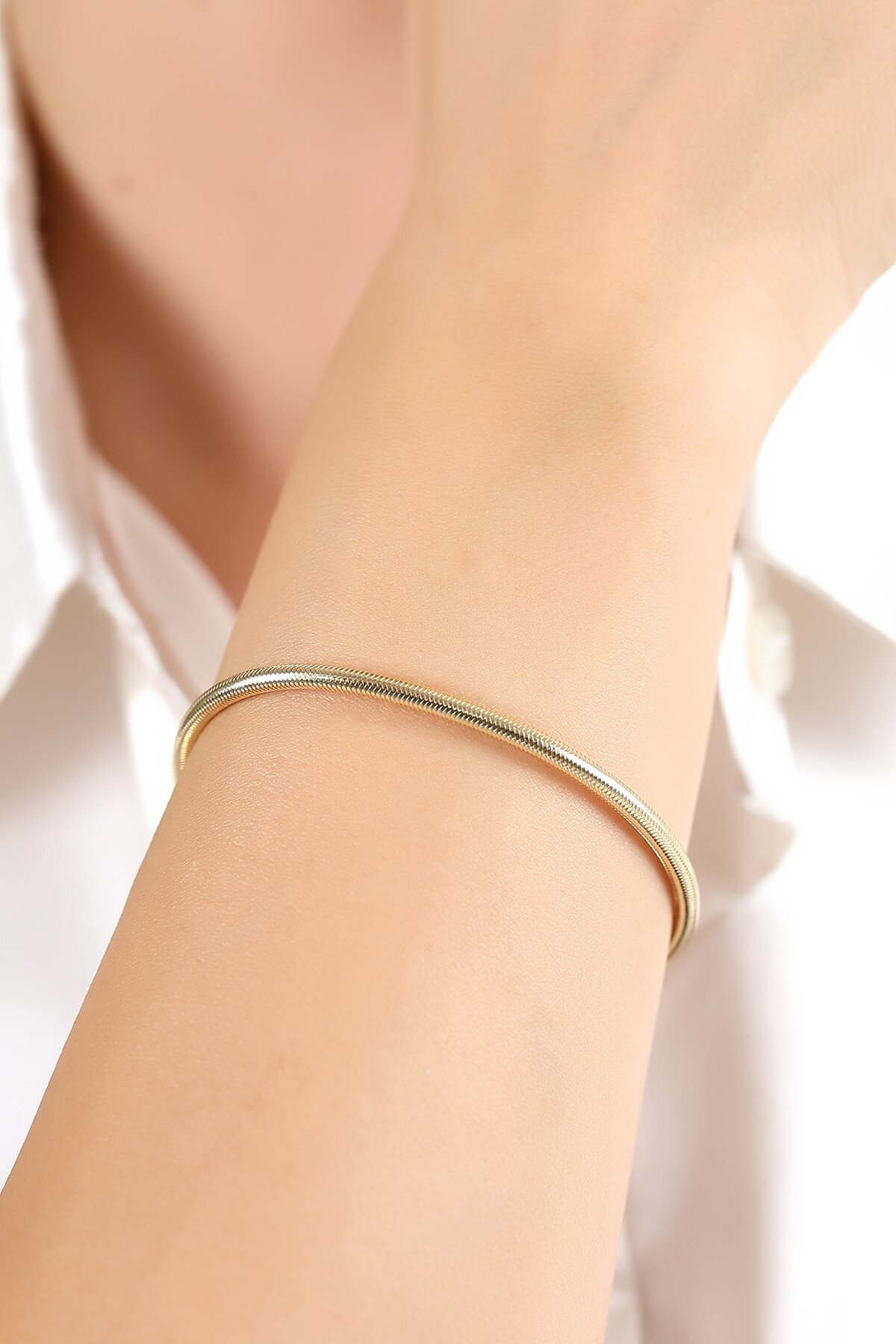 14 Ayar Altın Esnek Yeşil Bileklik