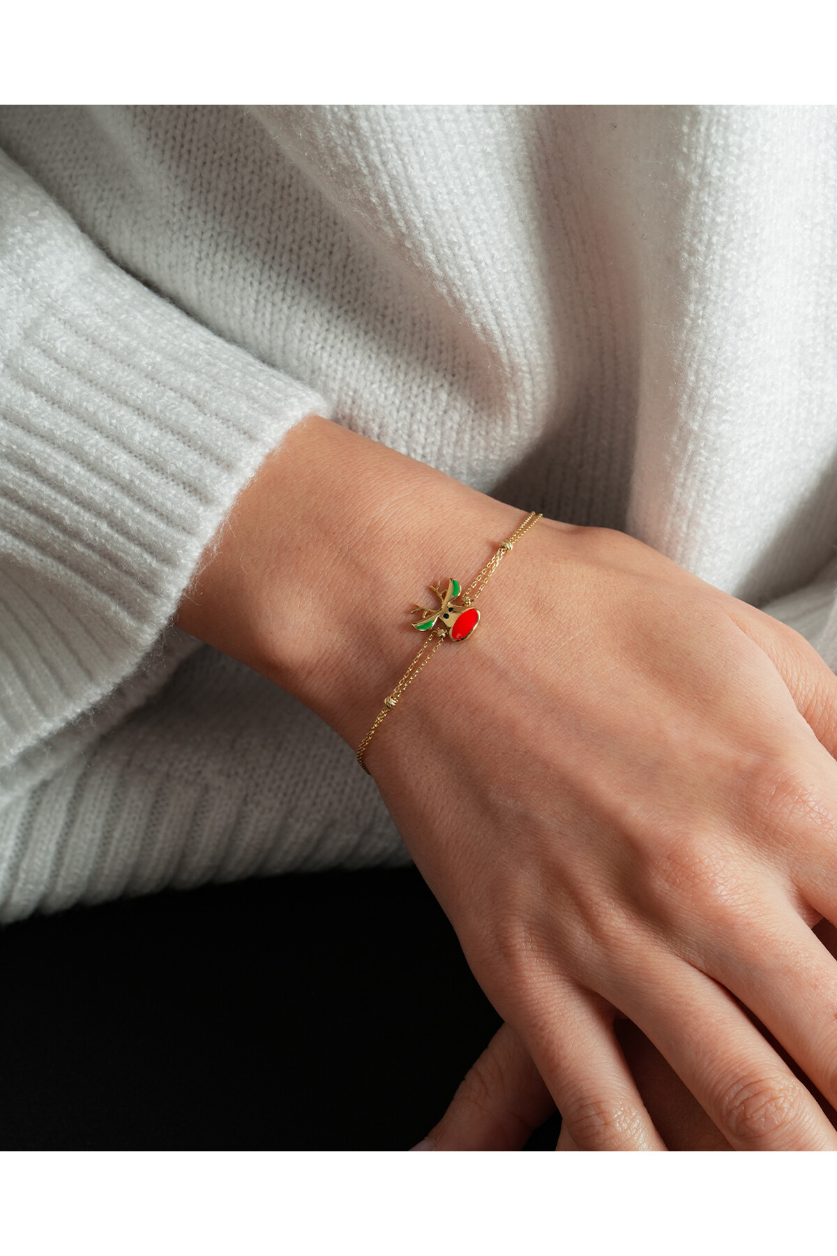 14 Ayar Altın Geyik Bileklik