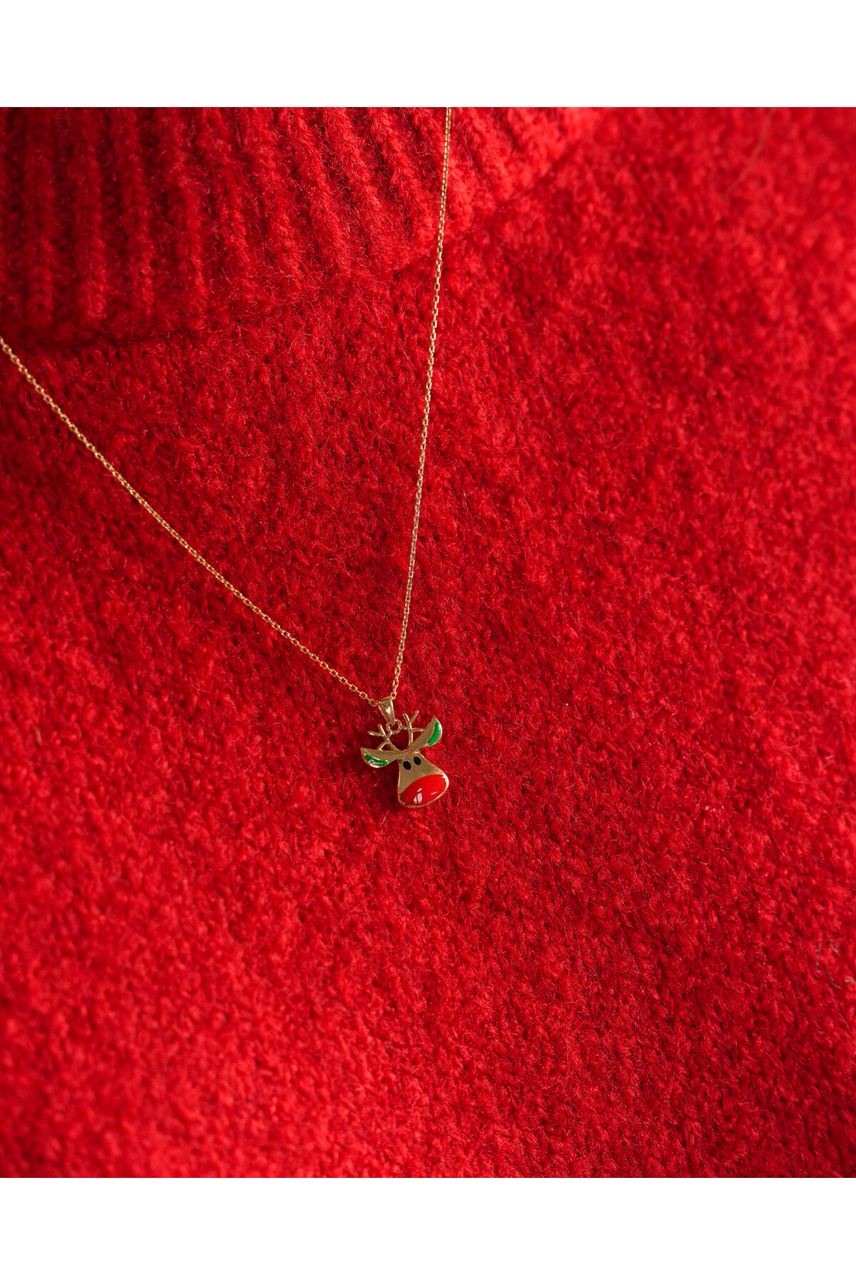 14 Ayar Altın Geyik Kolye