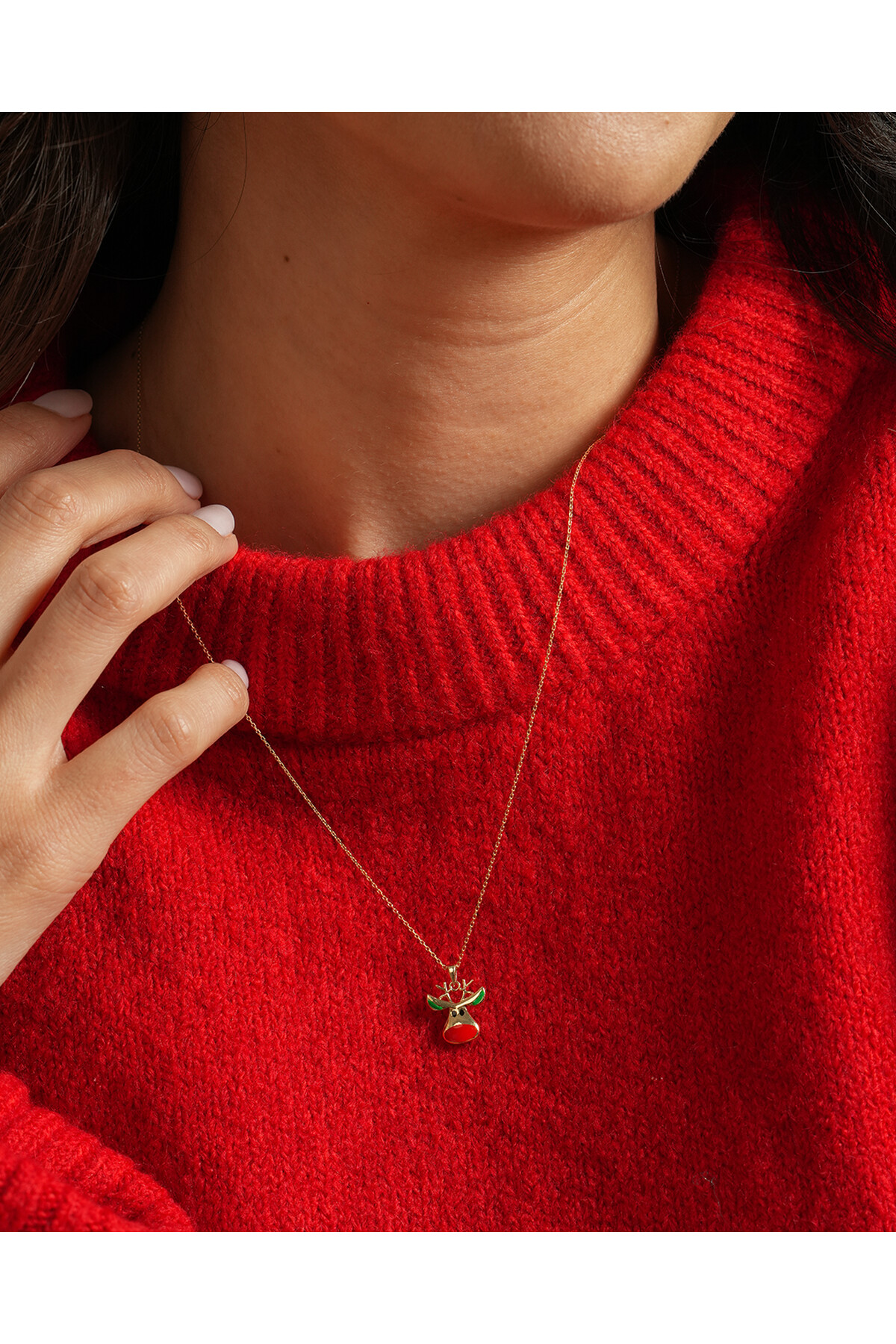 14 Ayar Altın Geyik Kolye