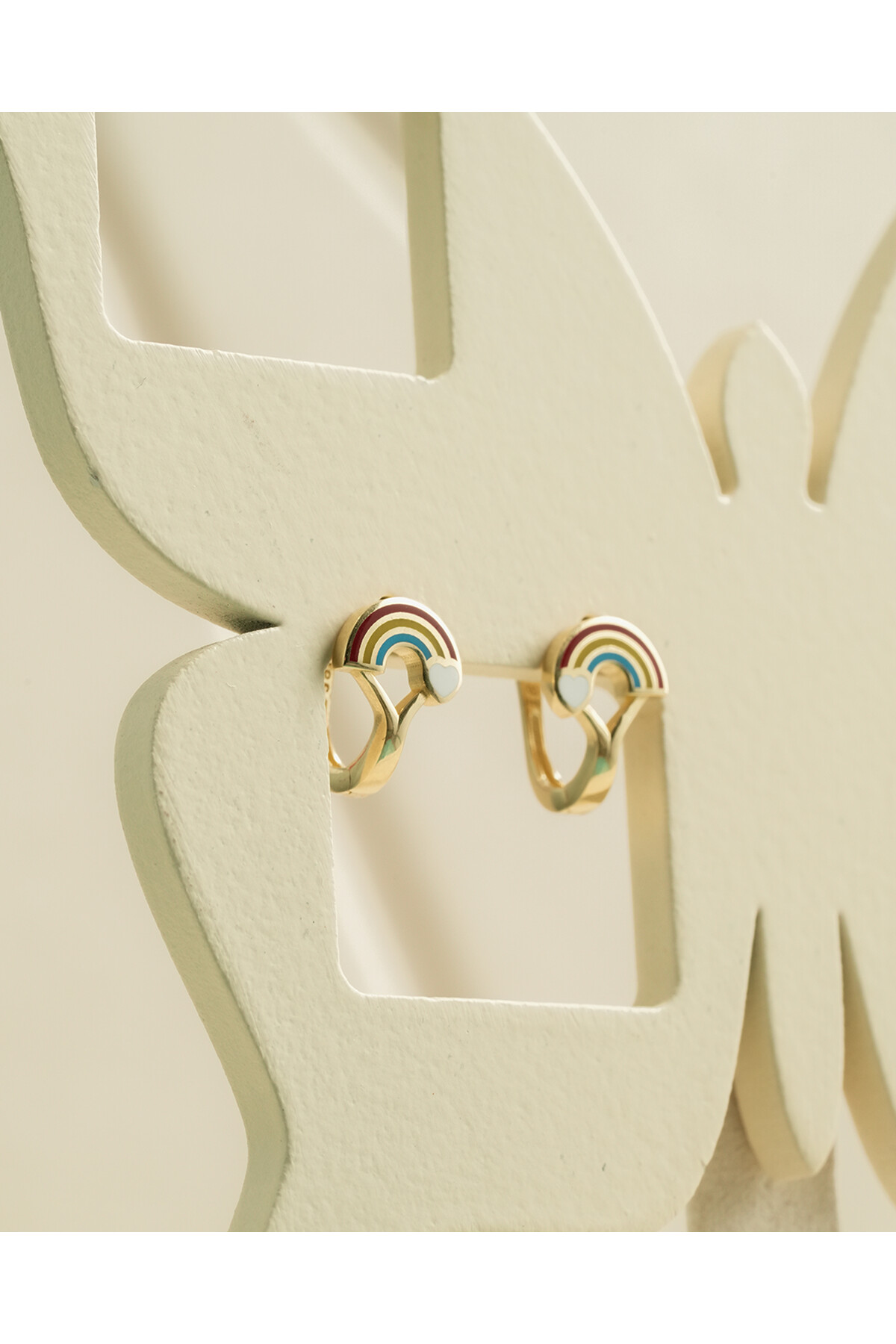 14 Ayar Altın Gökkuşağı Çocuk Küpe