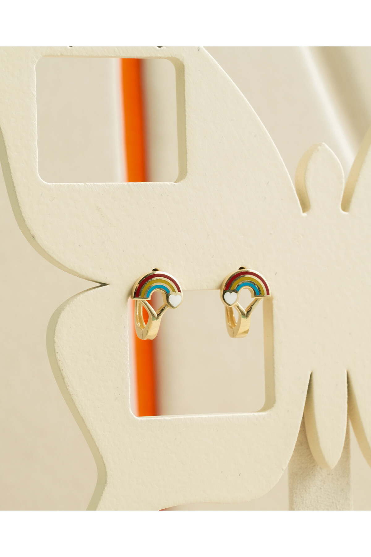 14 Ayar Altın Gökkuşağı Çocuk Küpe