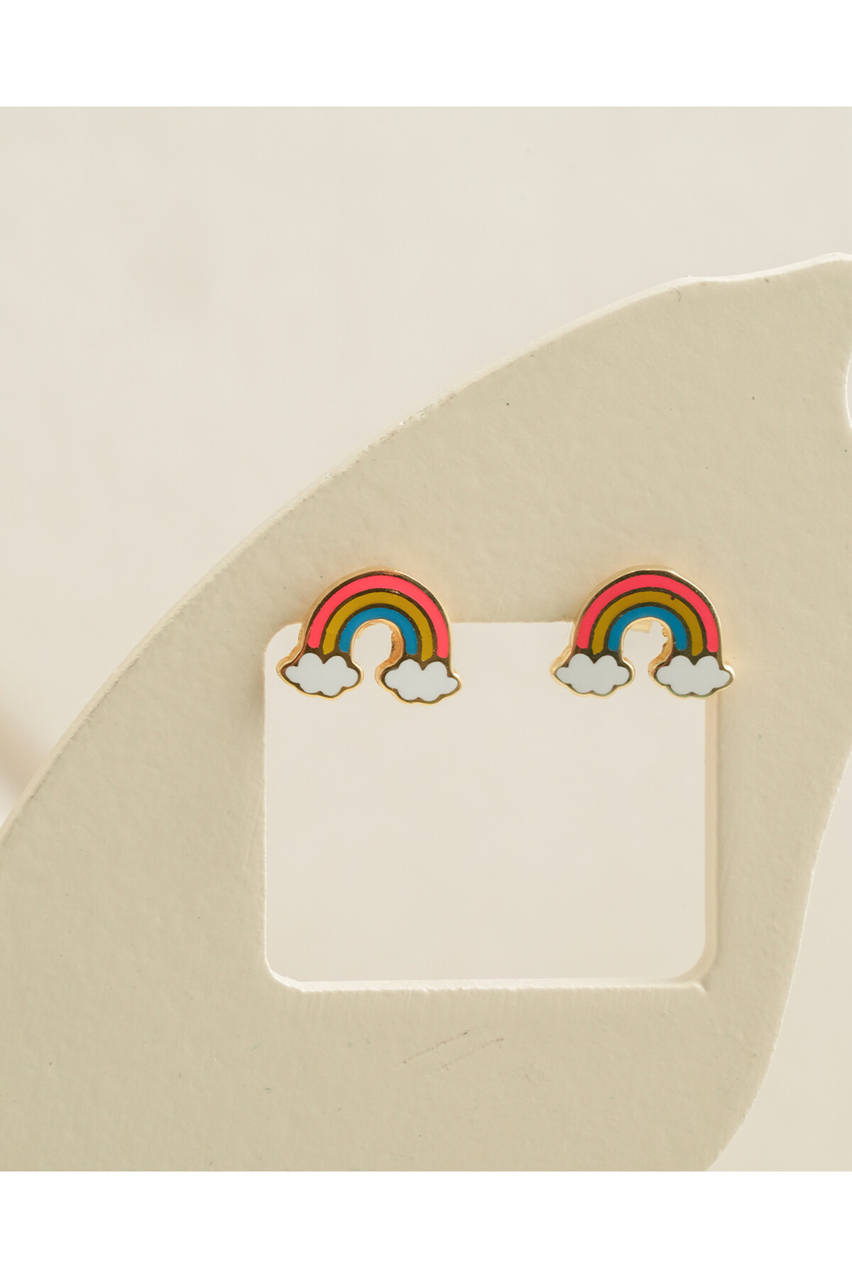 14 Ayar Altın Gökkuşağı Çocuk Küpe