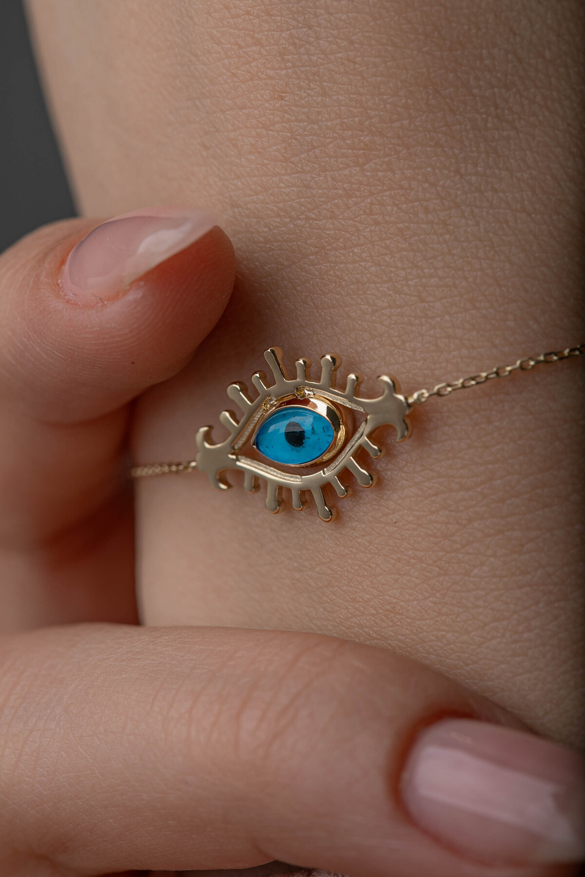 14 Ayar Altın Göz Bileklik