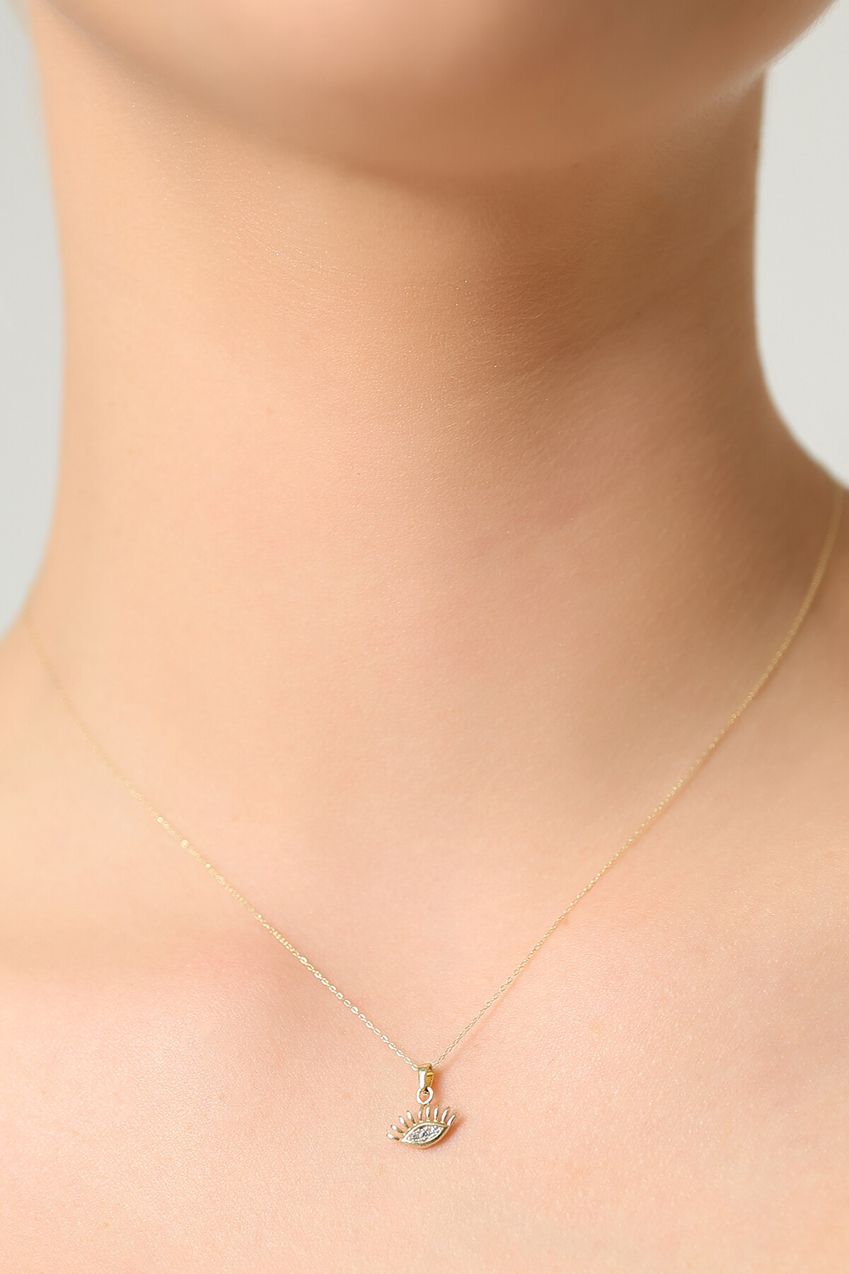 14 Ayar Altın Göz Kolye