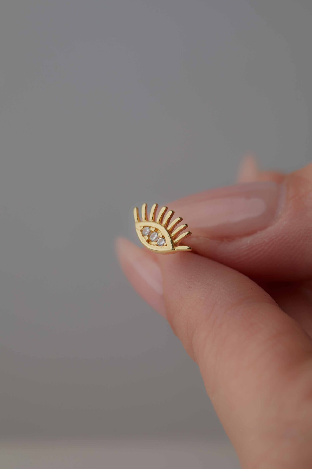 14 Ayar Altın Göz Küpe