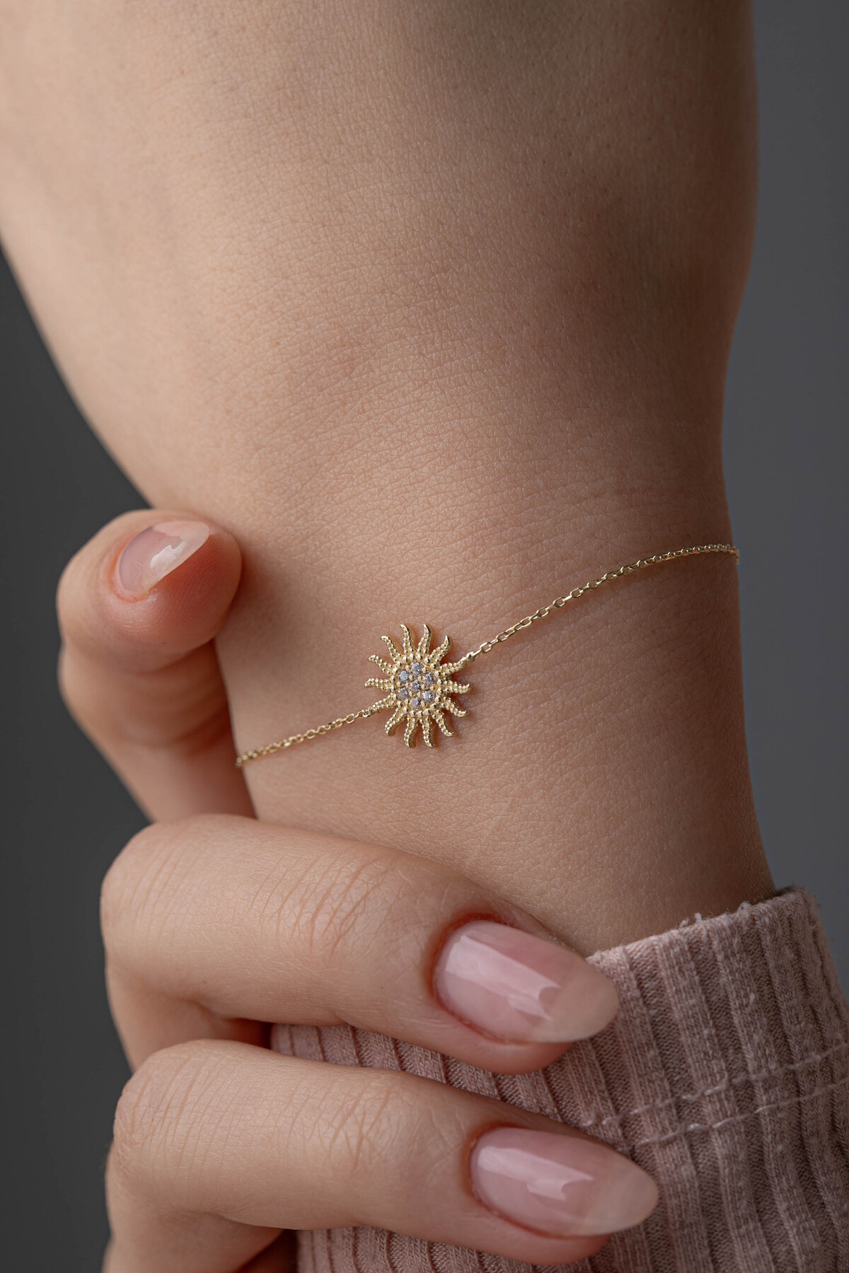 14 Ayar Altın Güneş Bileklik