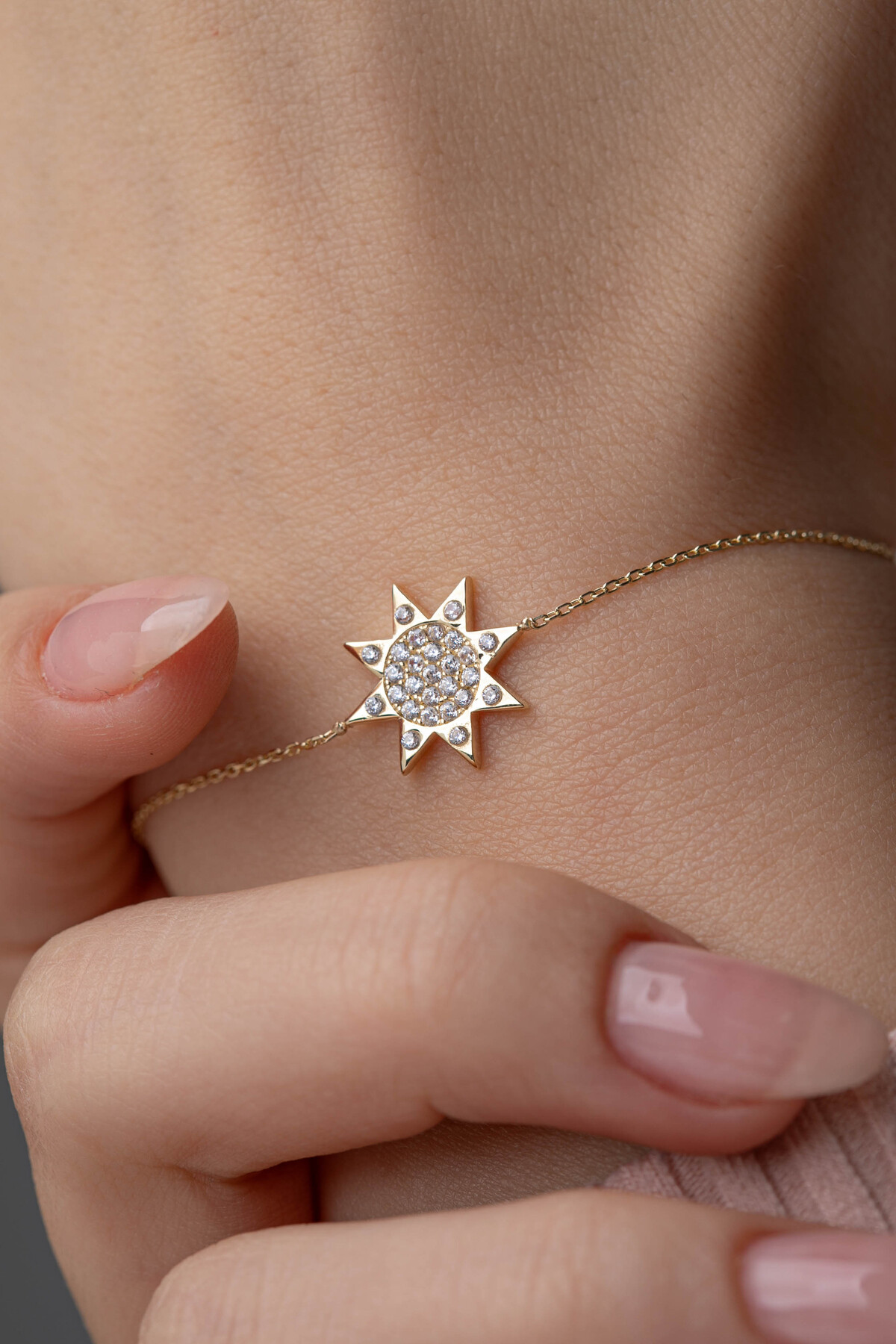 14 Ayar Altın Güneş Bileklik