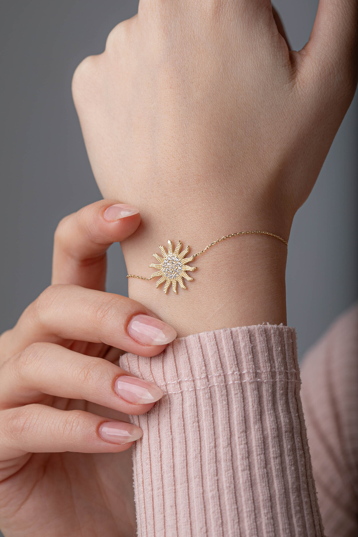 14 Ayar Altın Güneş Bileklik