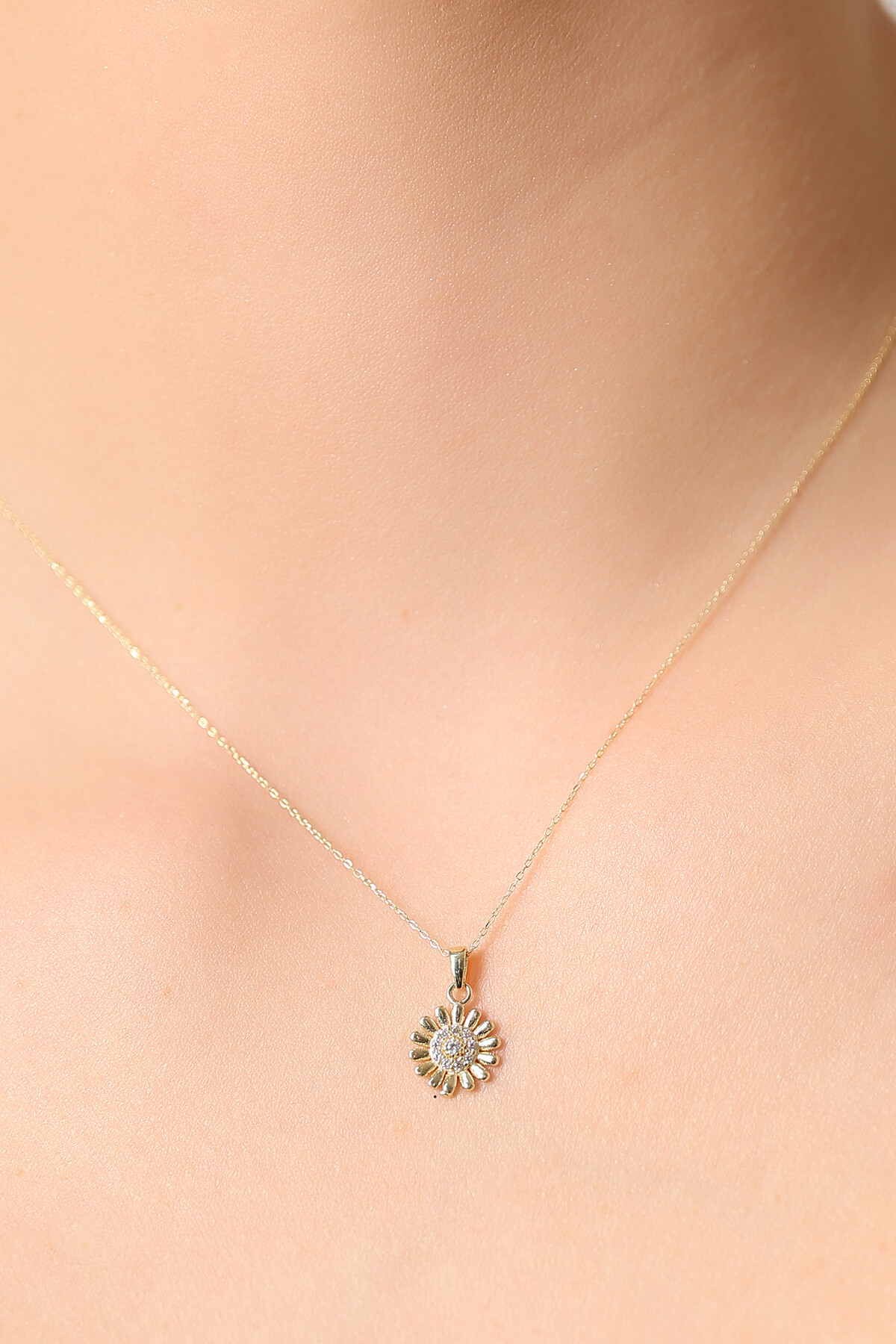 14 Ayar Altın Güneş Kolye