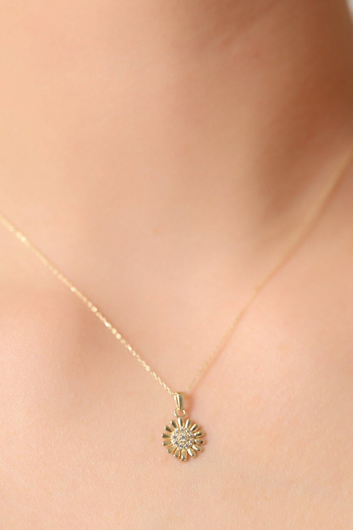 14 Ayar Altın Güneş Kolye