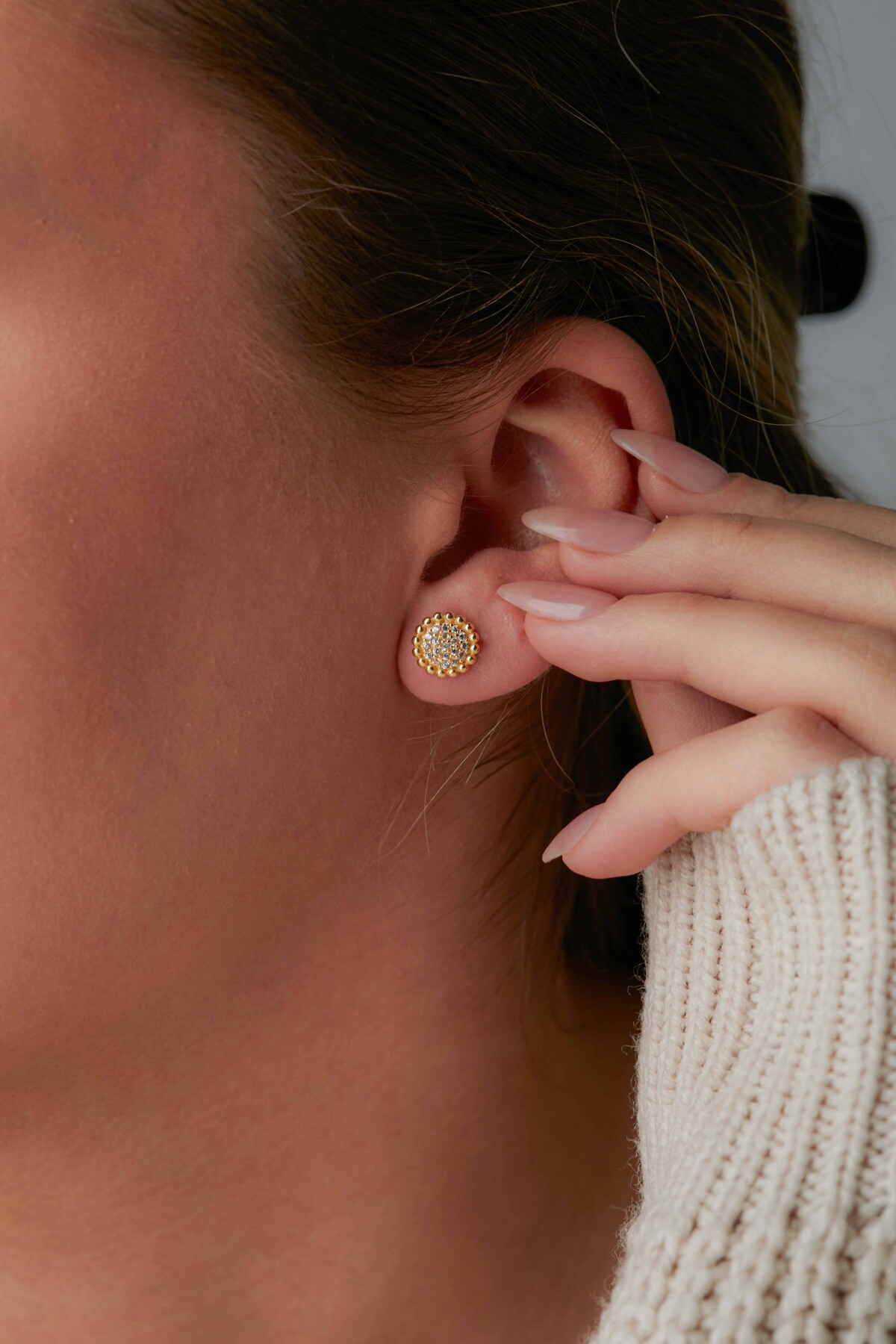 14 Ayar Altın Güneş Küpe