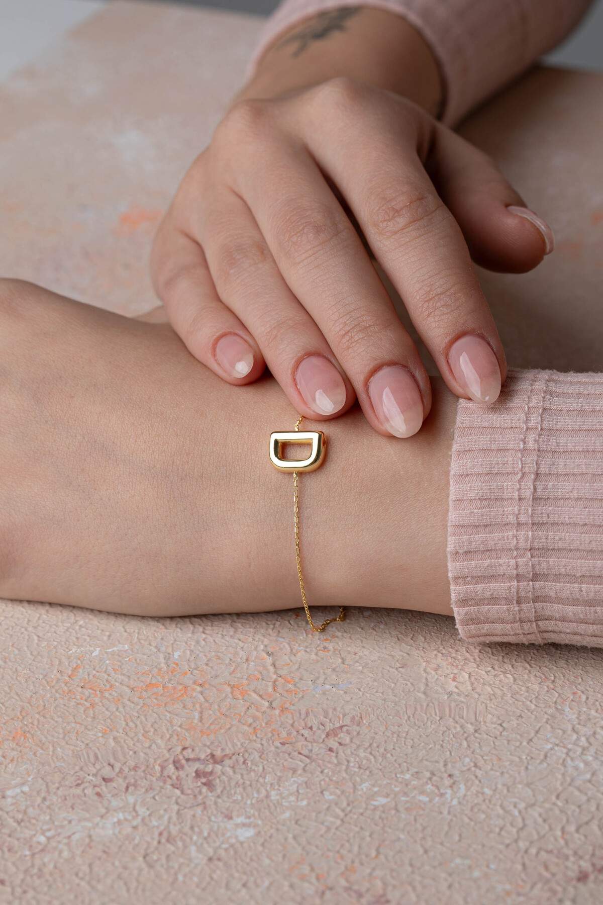 14 Ayar Altın Harf Bileklik