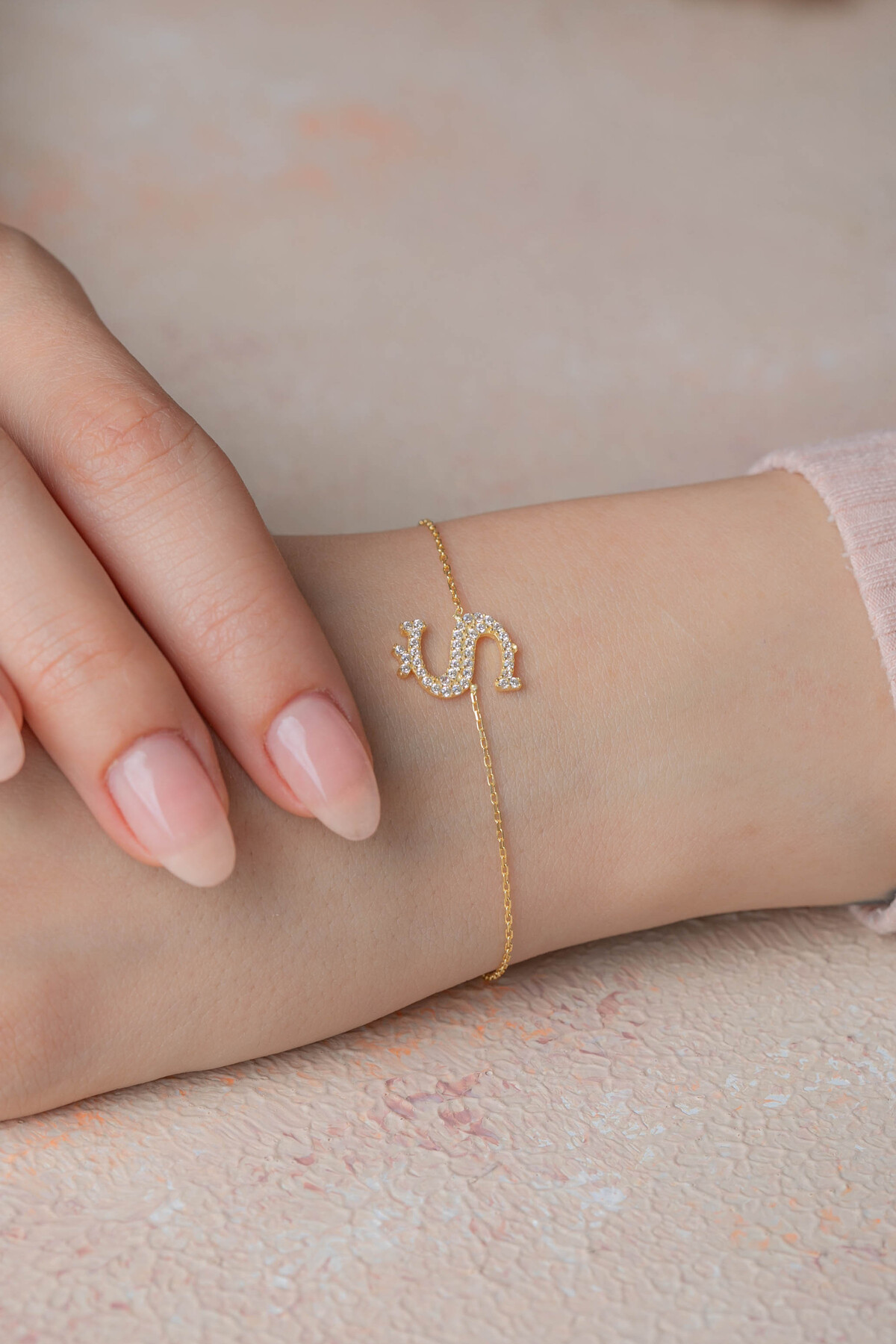 14 Ayar Altın Harf Bileklik