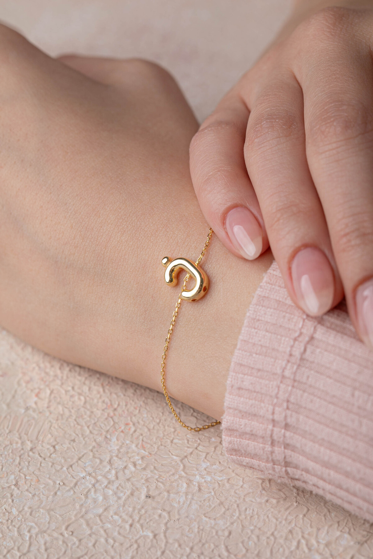 14 Ayar Altın Harf Bileklik