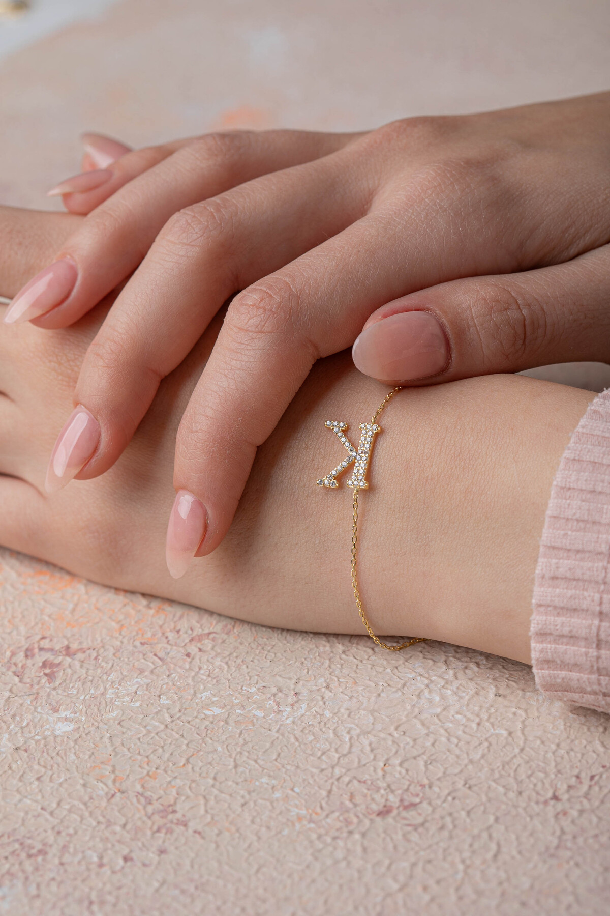 14 Ayar Altın Harf Bileklik