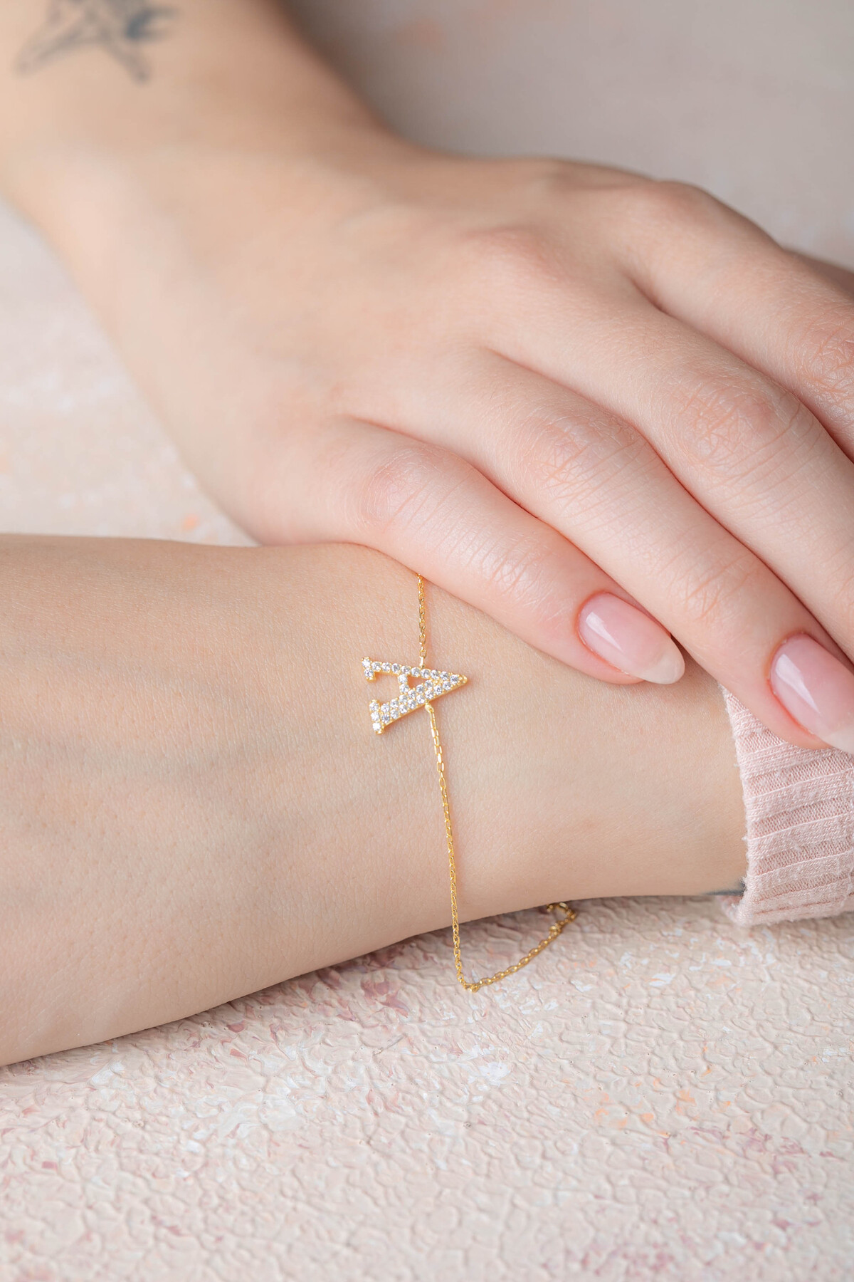 14 Ayar Altın Harf Bileklik