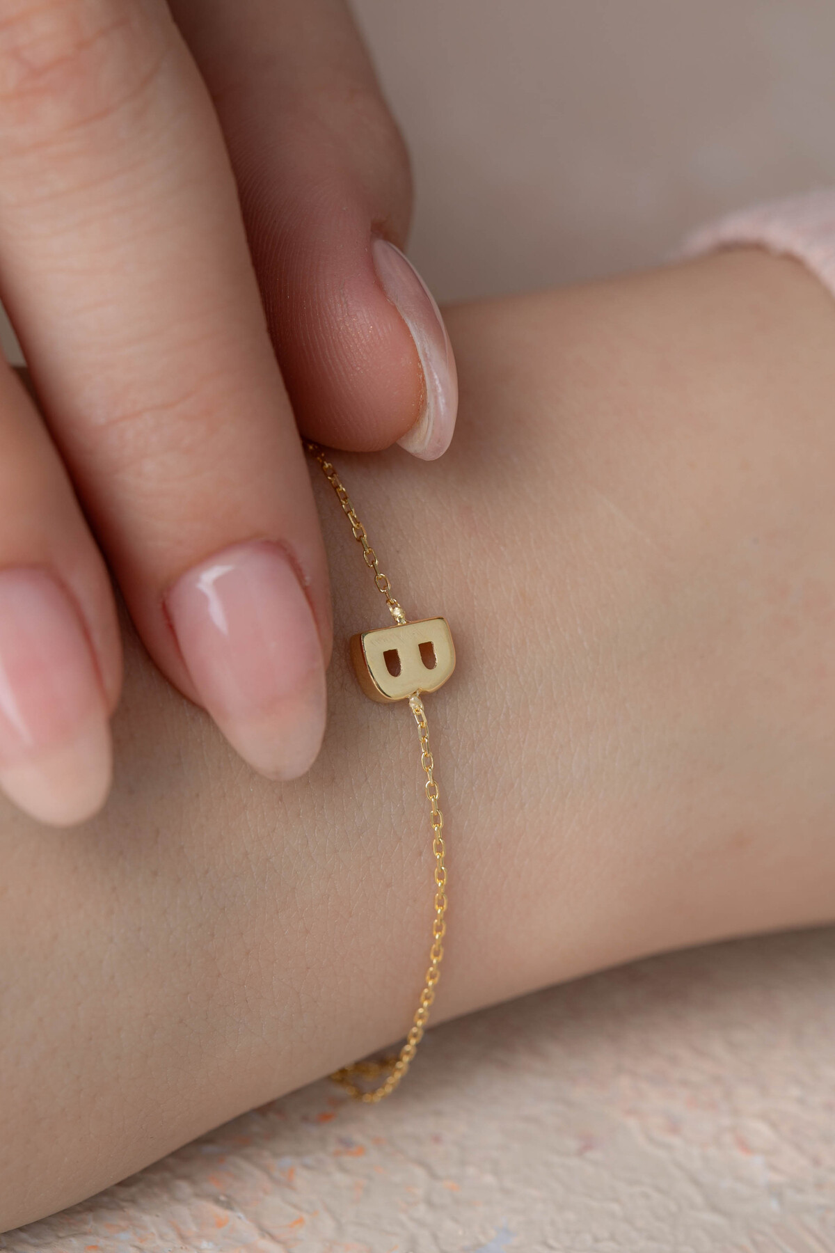 14 Ayar Altın Harf Bileklik