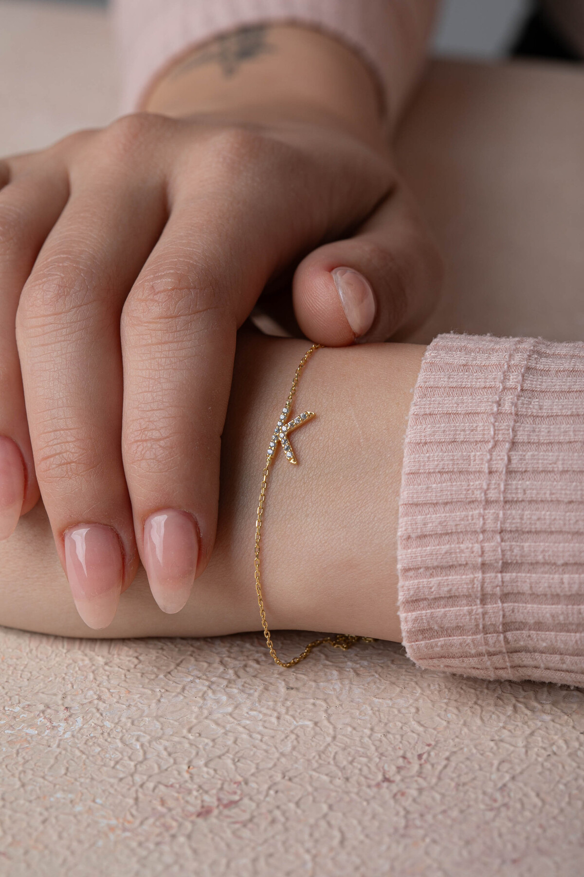 14 Ayar Altın Harf Bileklik