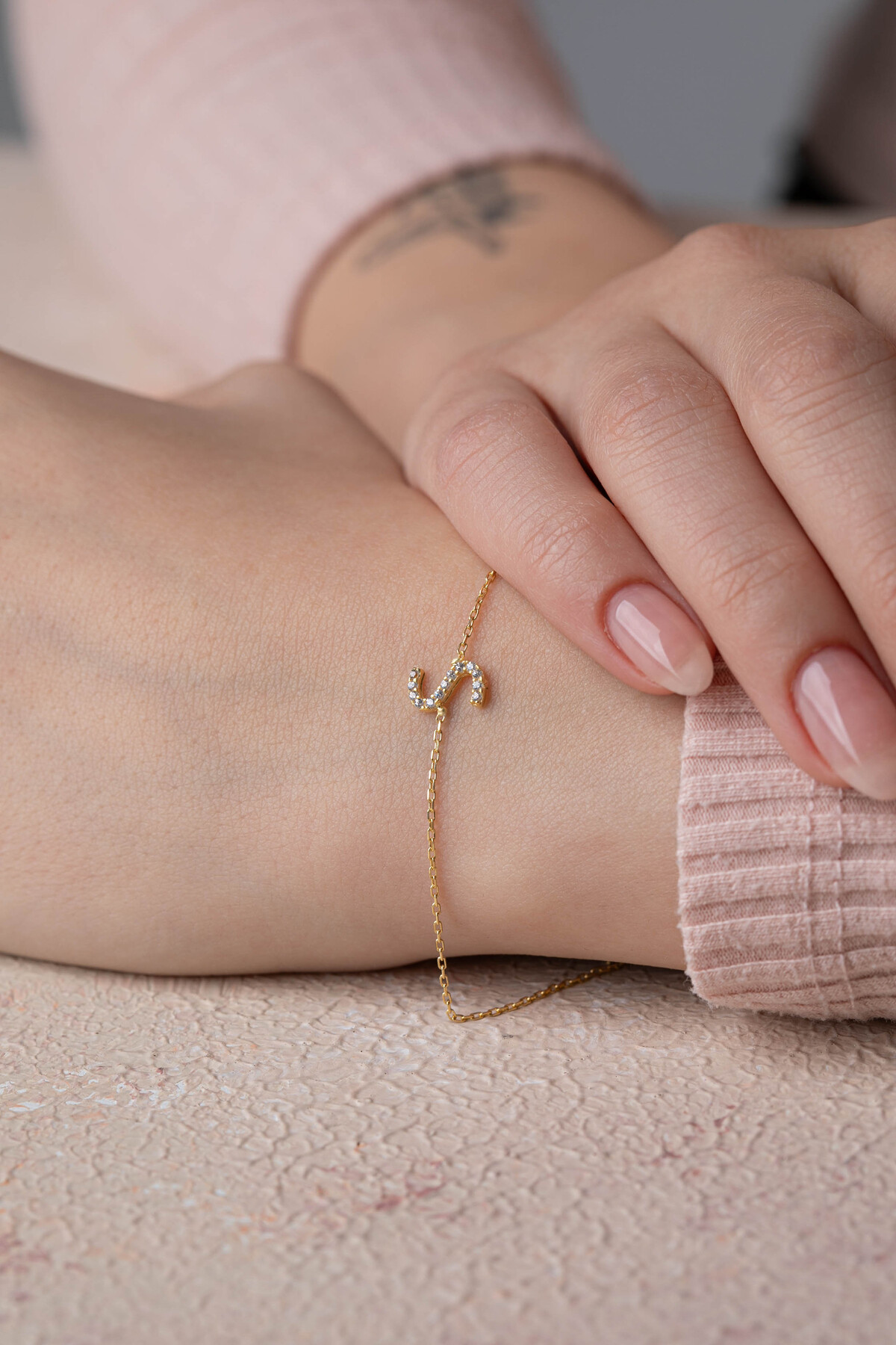 14 Ayar Altın Harf Bileklik