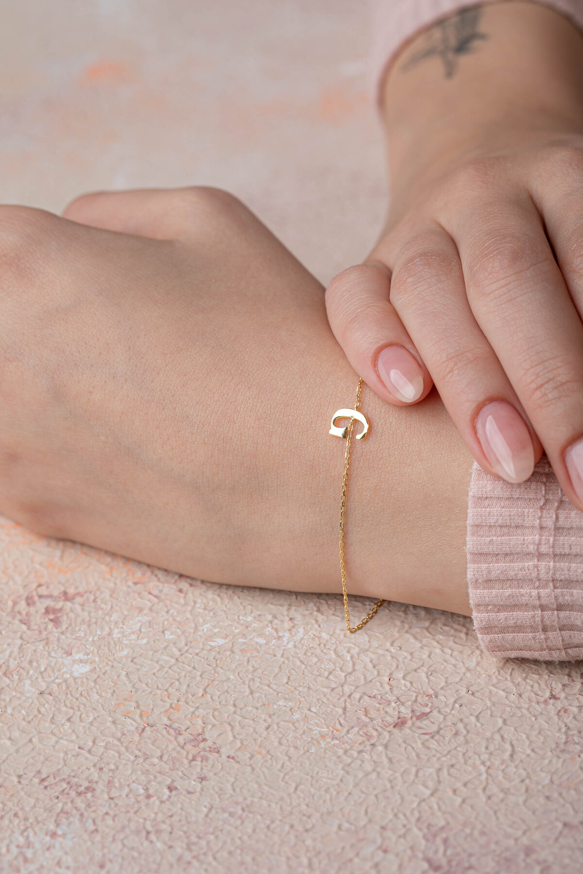 14 Ayar Altın Harf Bileklik