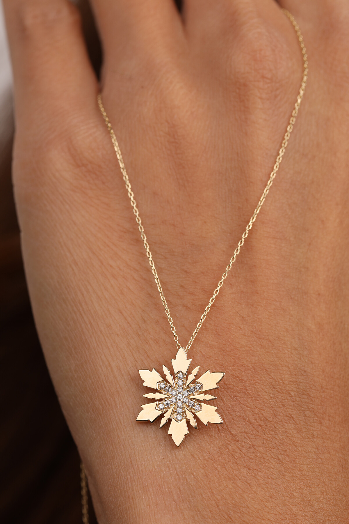 14 Ayar Altın İkili Kartanesi Kolye