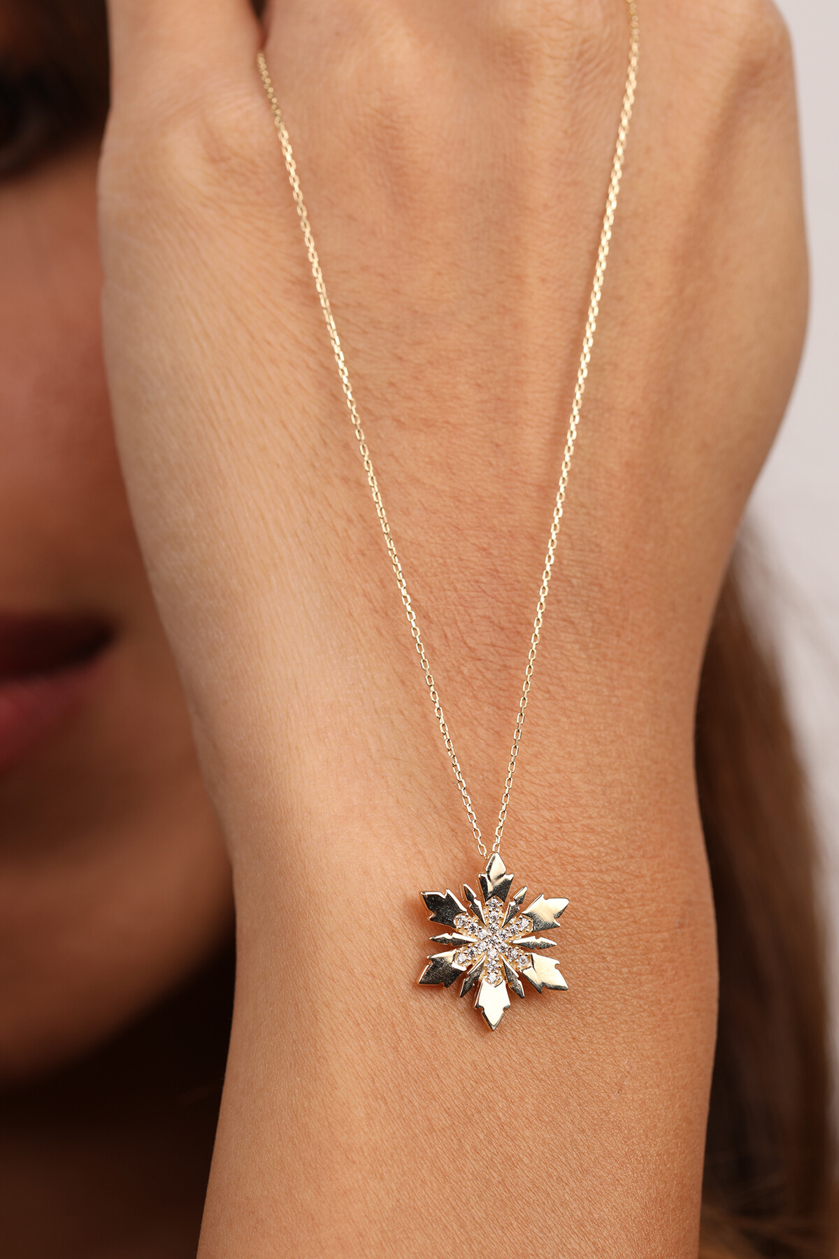 14 Ayar Altın İkili Kartanesi Kolye