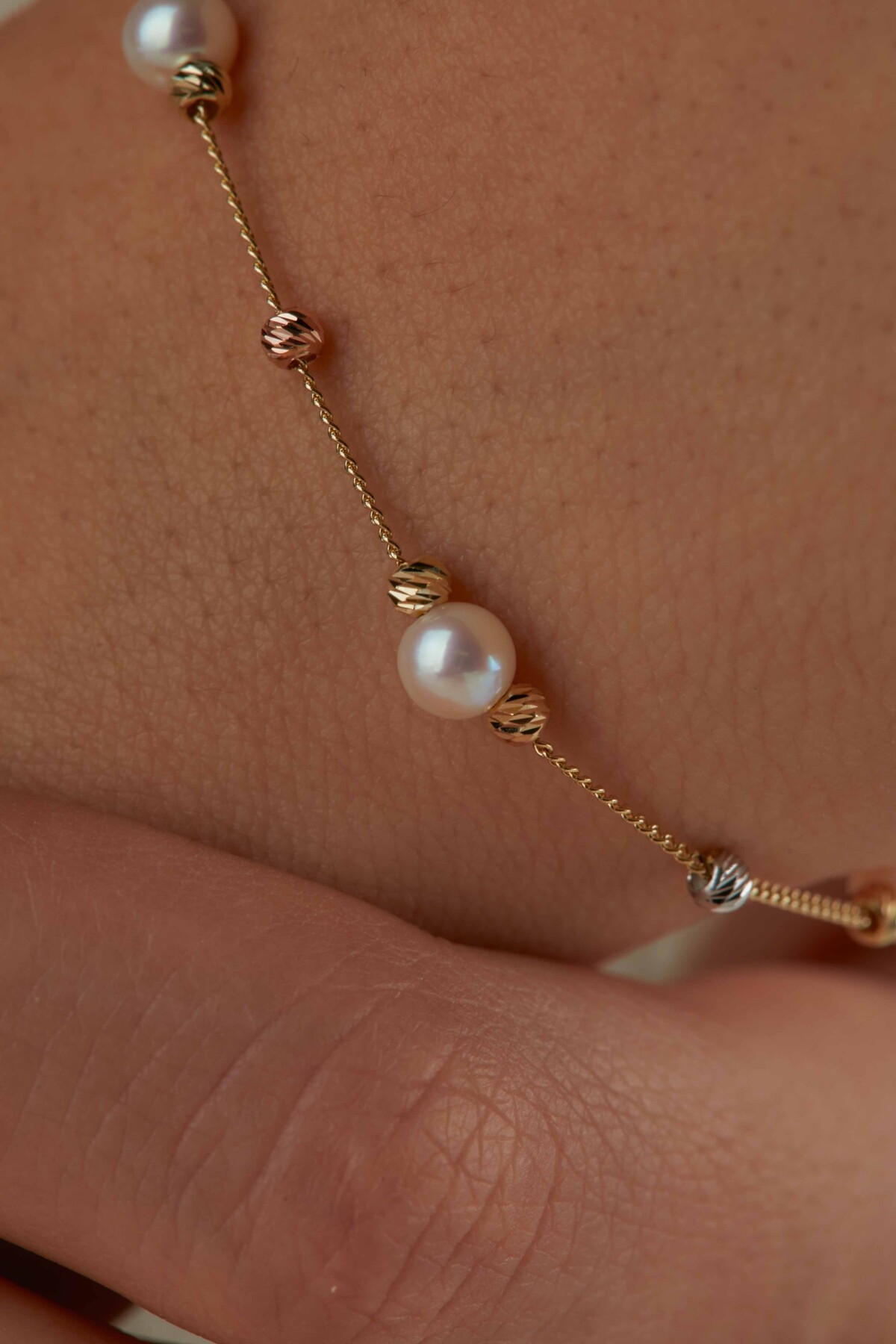 14 Ayar Altın İnci Bileklik