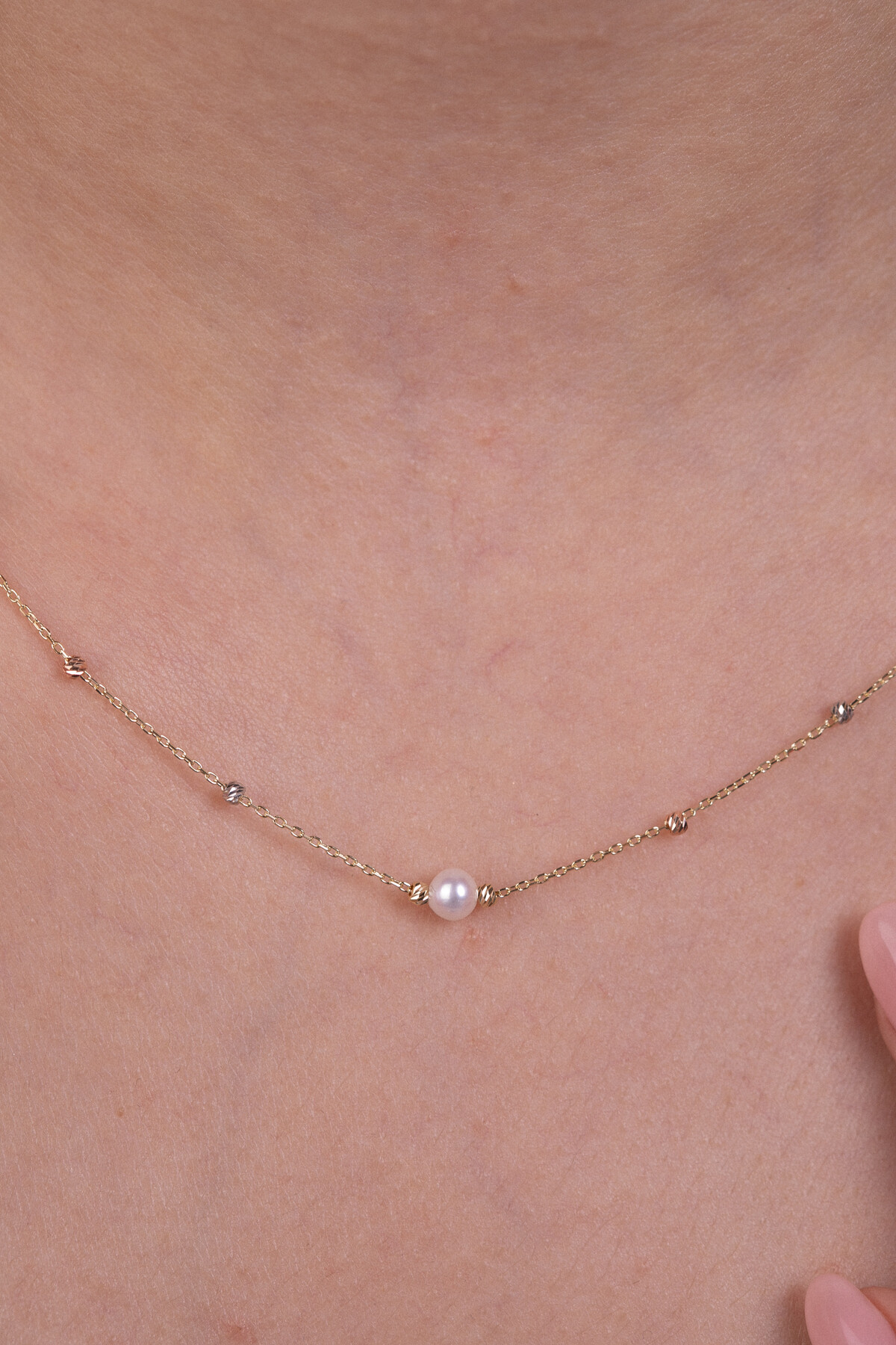 14 Ayar Altın İnci Kolye