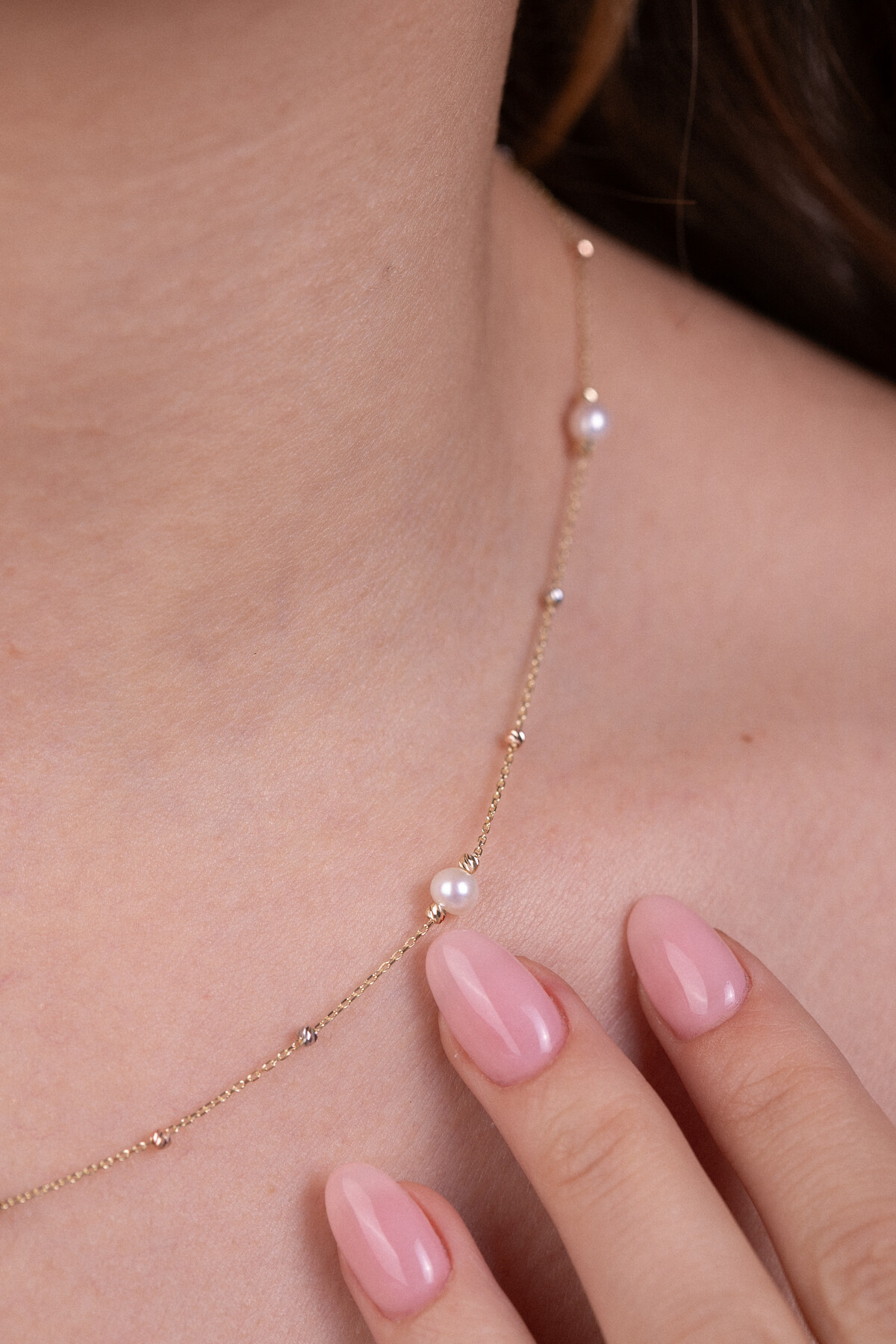 14 Ayar Altın İnci Kolye