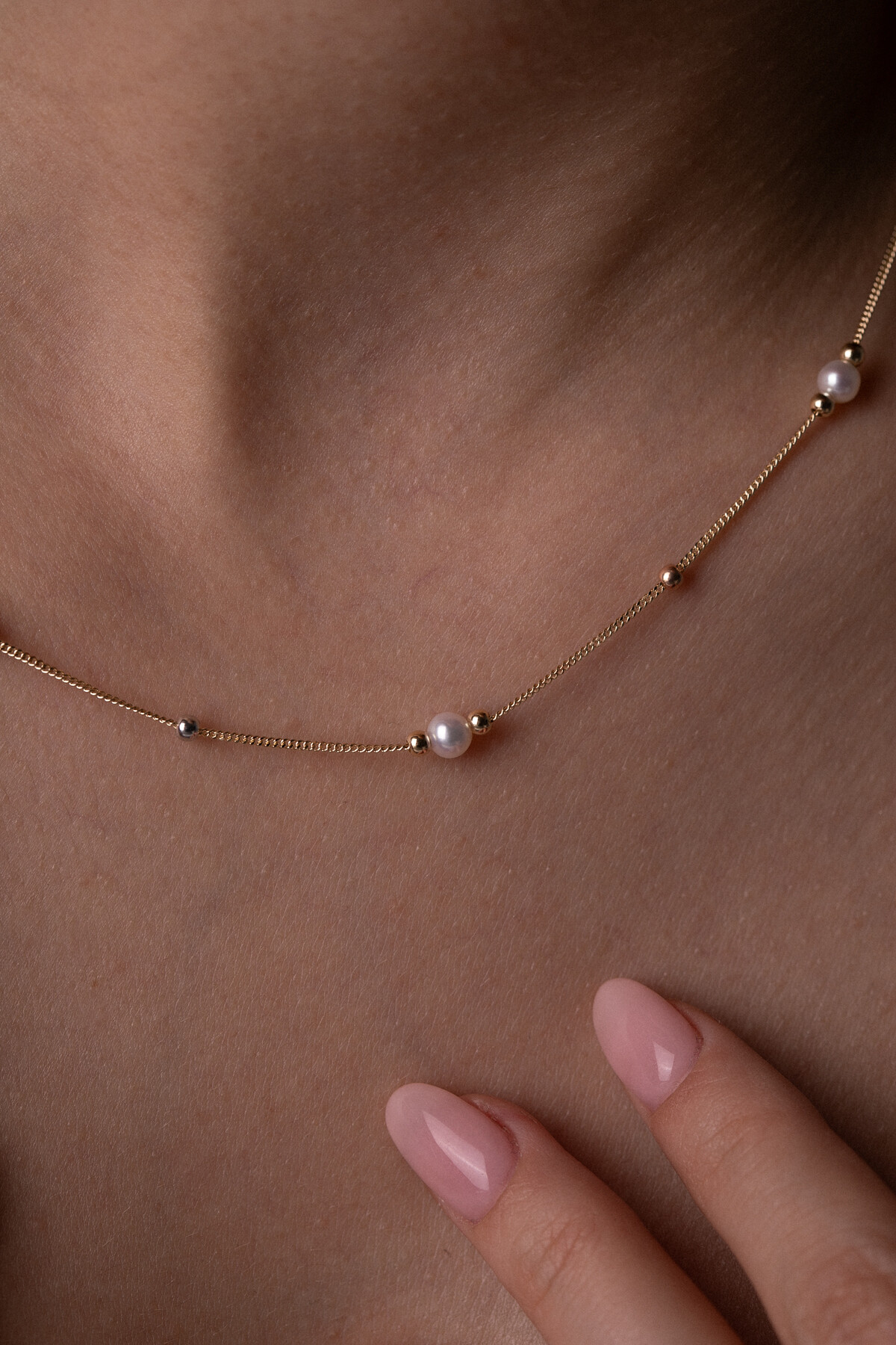 14 Ayar Altın İnci Kolye