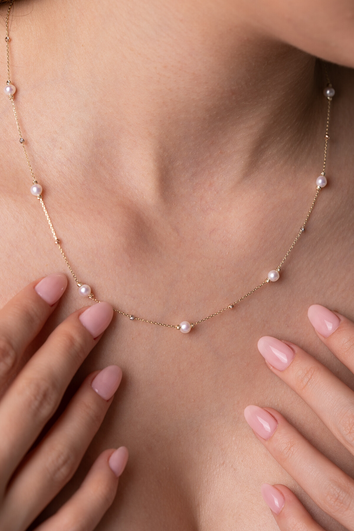 14 Ayar Altın İnci Kolye