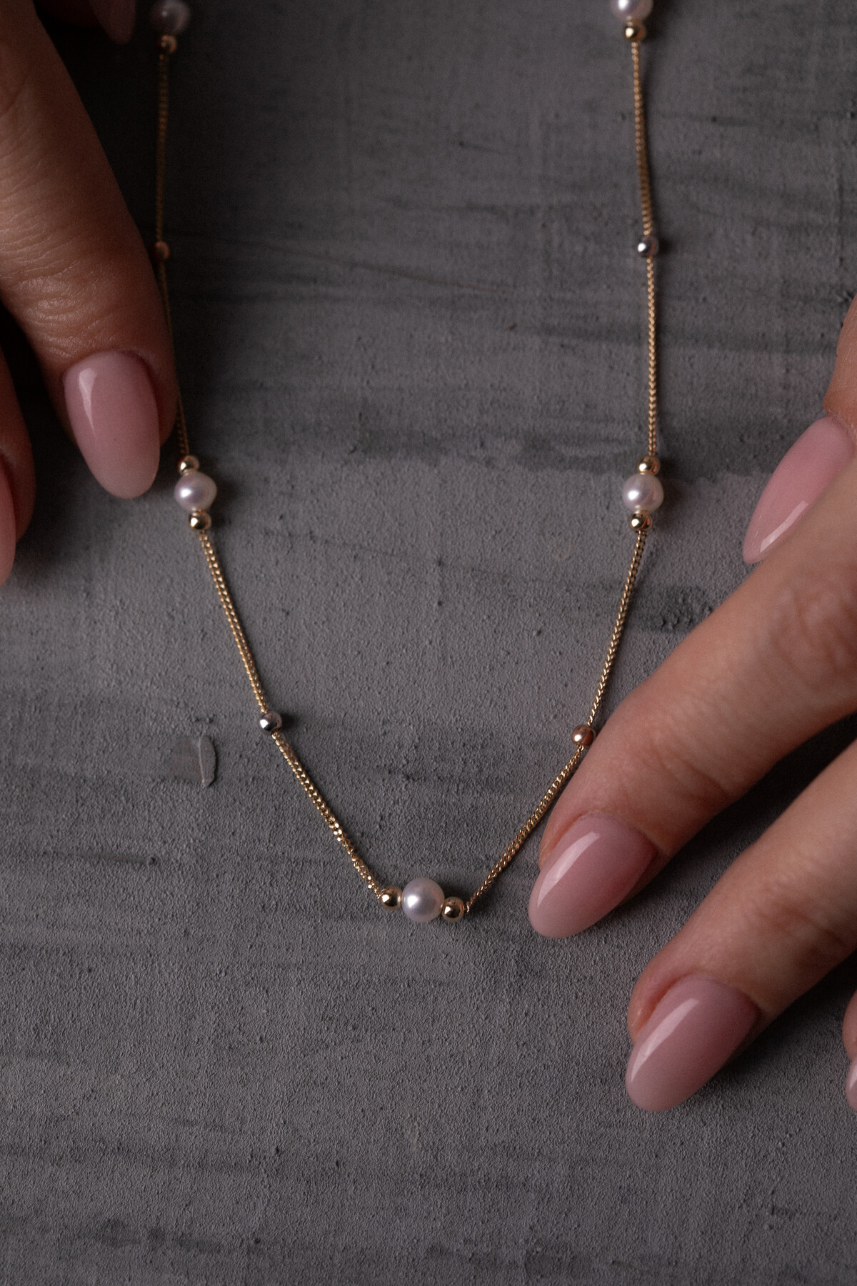 14 Ayar Altın İnci Kolye