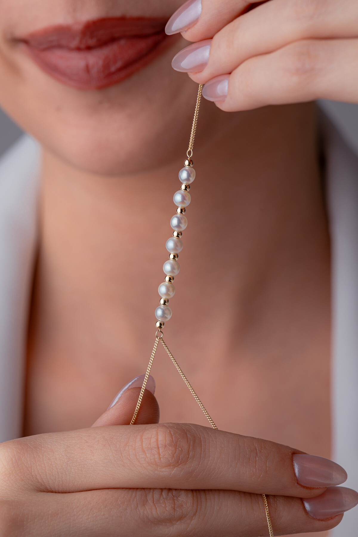 14 Ayar Altın İnci Sıralı Şahmeran